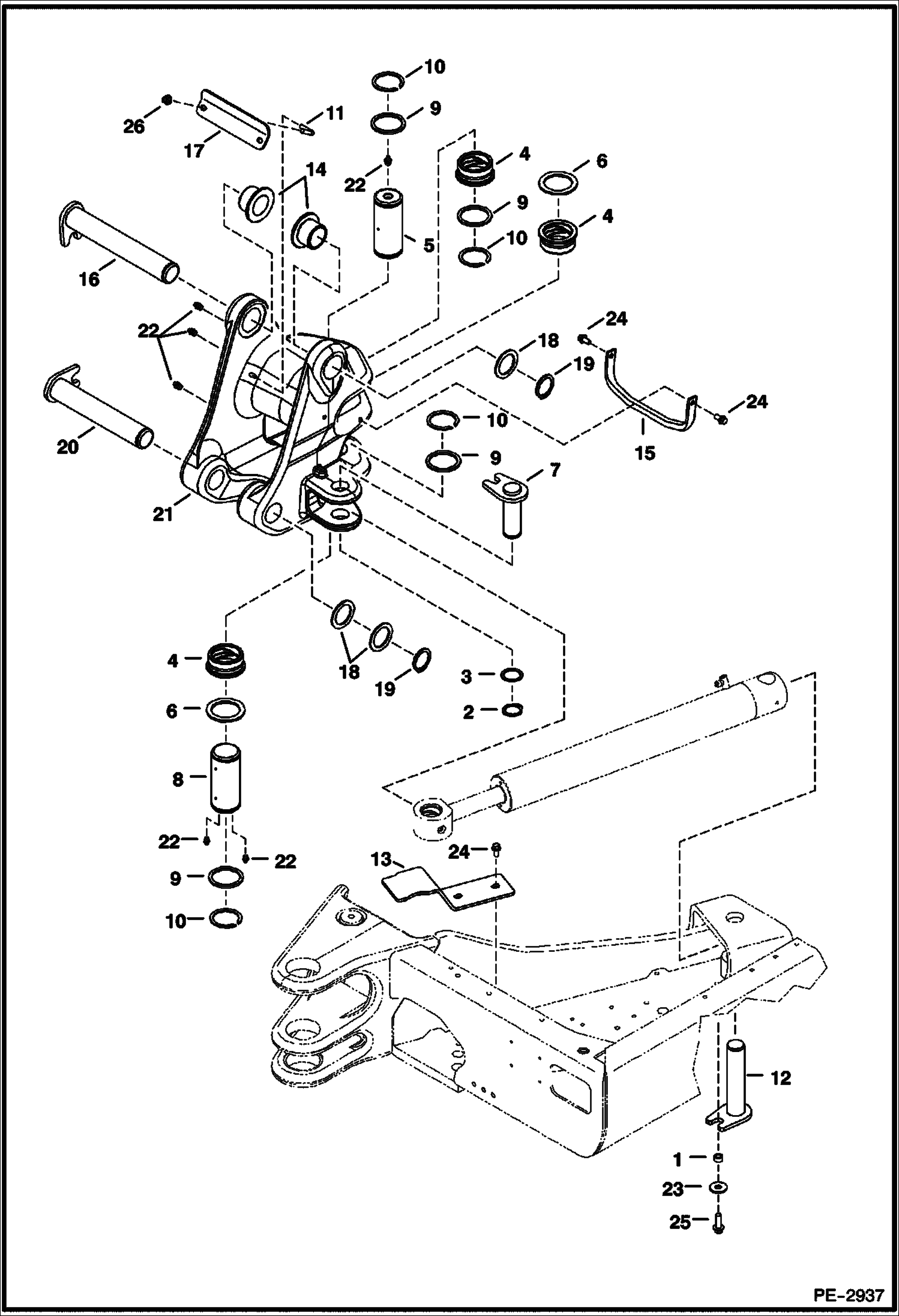 Схема запчастей Bobcat 335 - SWING FRAME WORK EQUIPMENT