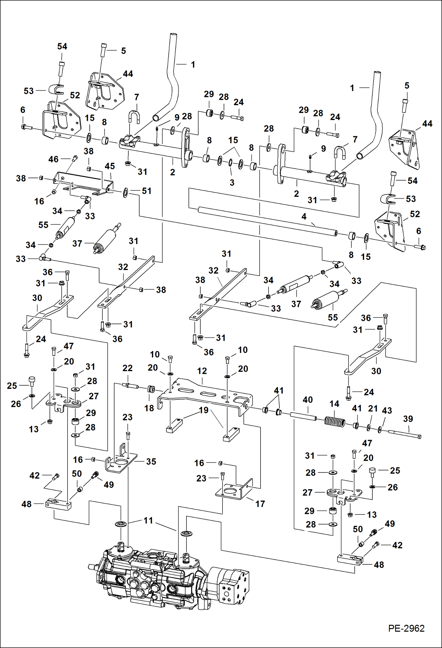 Схема запчастей Bobcat S-Series - HAND CONTROLS HYDROSTATIC SYSTEM