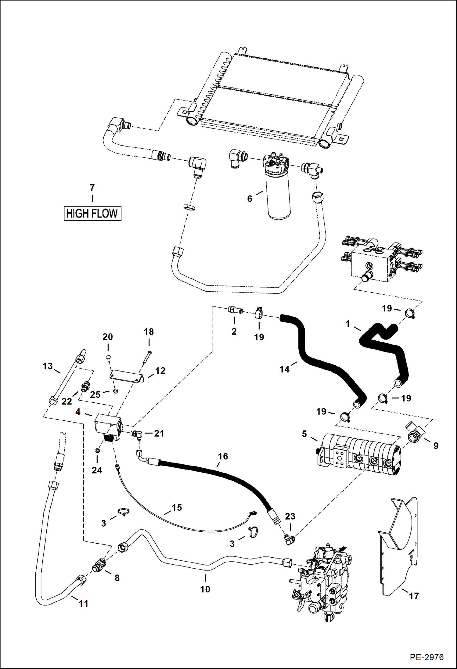 Схема запчастей Bobcat A-Series - HIGH FLOW HYDRAULICS (W/O Cooling Upgrade) (S/N 539911674 & Below, 540011360 & Below HIGH FLOW HYDRAULICS