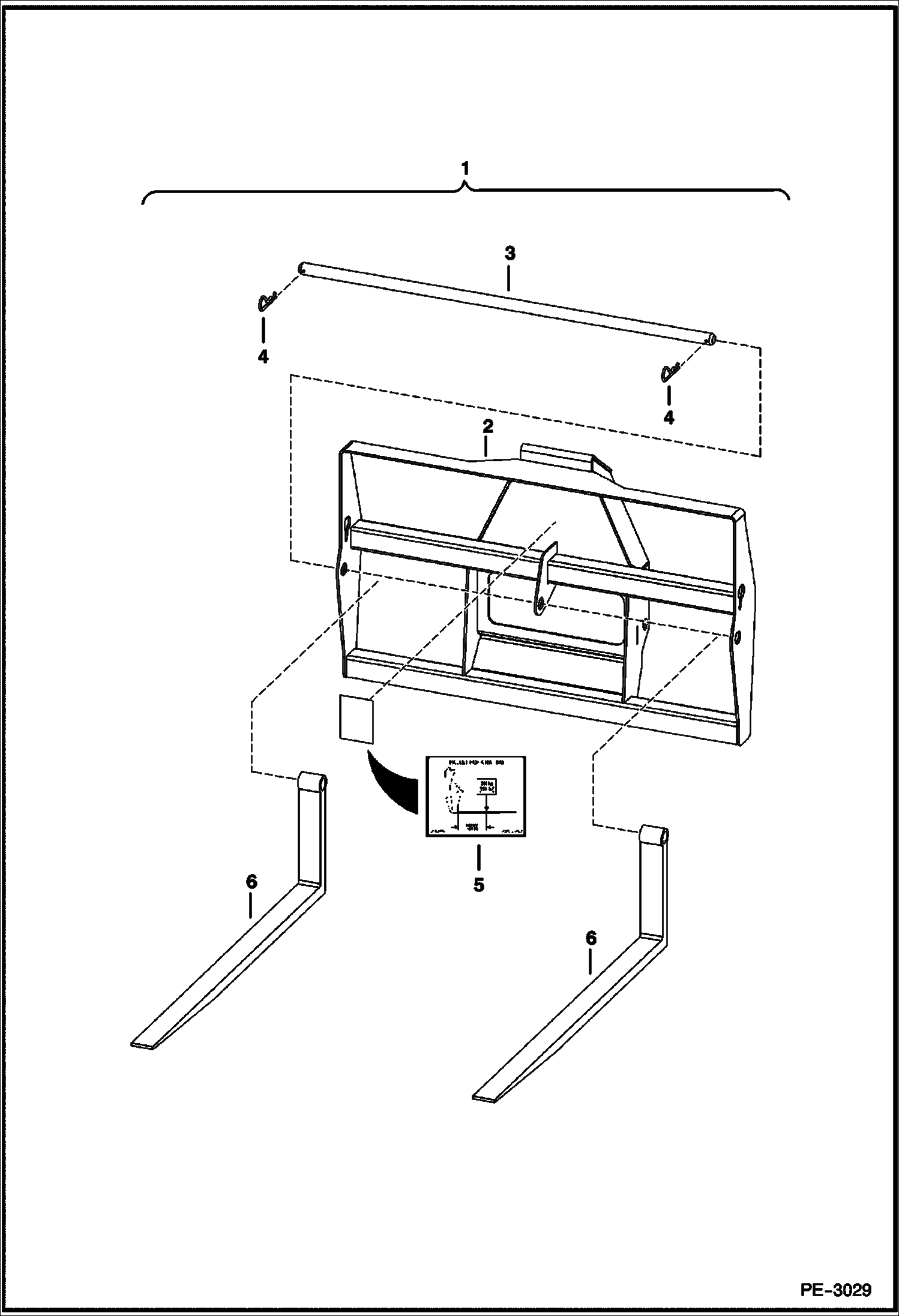 Схема запчастей Bobcat PALLET FORKS - PALLET FORK (A02R) (2300 Utility Vehicle) Универсальный мини-грузовик