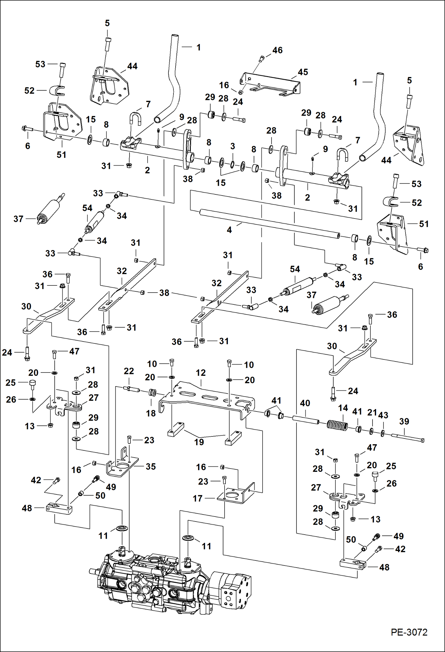 Схема запчастей Bobcat T-Series - HAND CONTROLS HYDROSTATIC SYSTEM