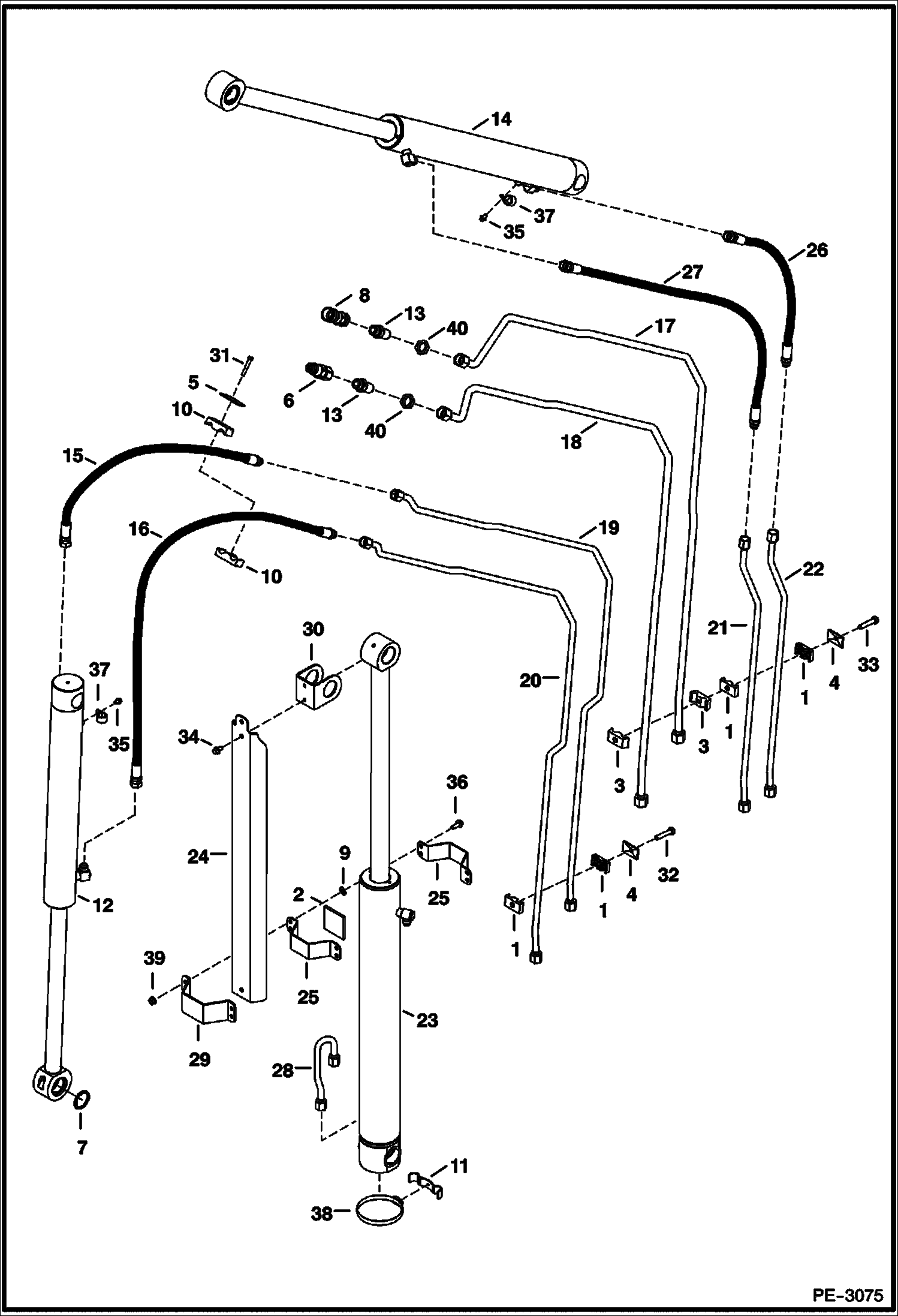 Схема запчастей Bobcat 335 - HYDRAULIC CIRCUITRY (Work Contd) HYDRAULIC SYSTEM