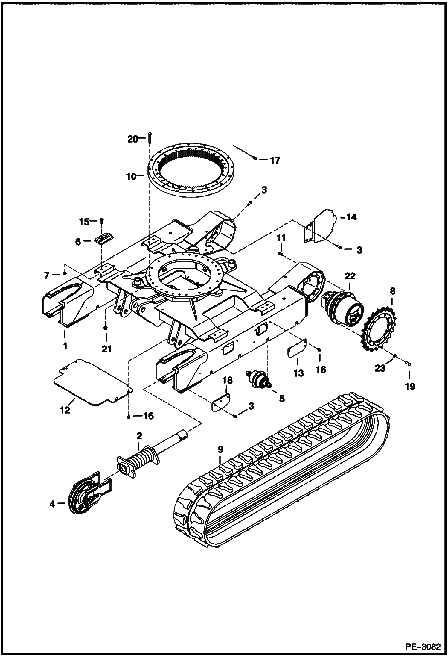Схема запчастей Bobcat 331 - UNDERCARRIAGE UNDERCARRIAGE