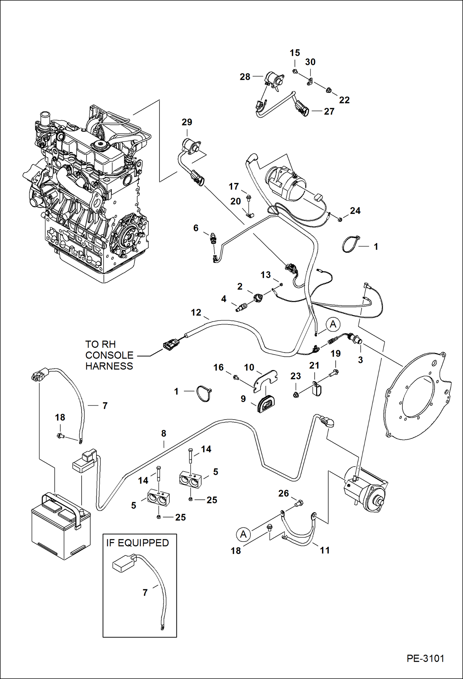 Схема запчастей Bobcat 329 - ELECTRICAL (Engine) ELECTRICAL SYSTEM
