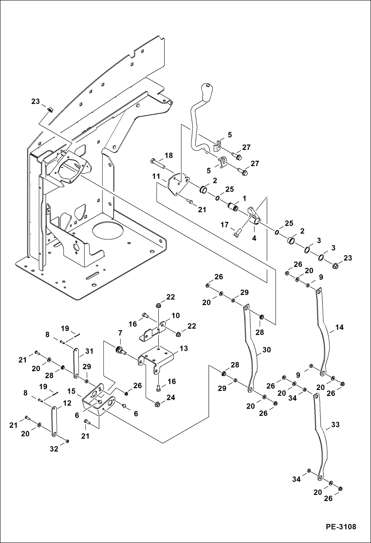 Схема запчастей Bobcat 335 - CONTROLS (Blade) CONTROLS