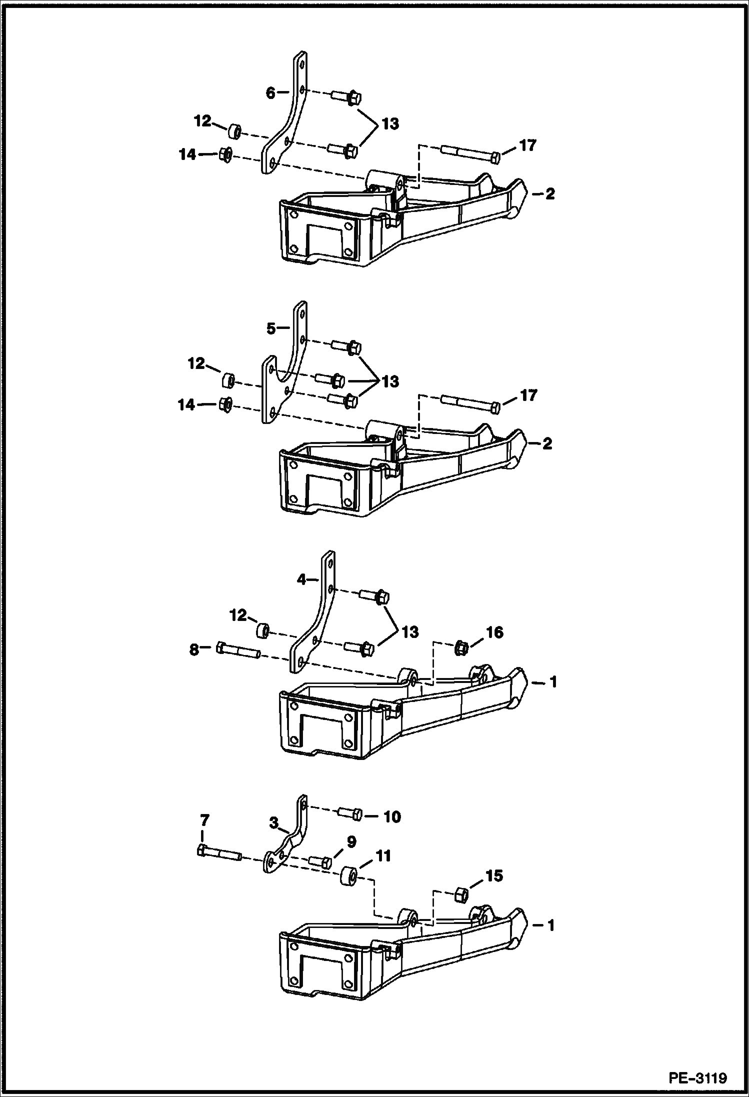 Схема запчастей Bobcat A-Series - ENGINE & ATTACHING PARTS (Engine Mounts) POWER UNIT