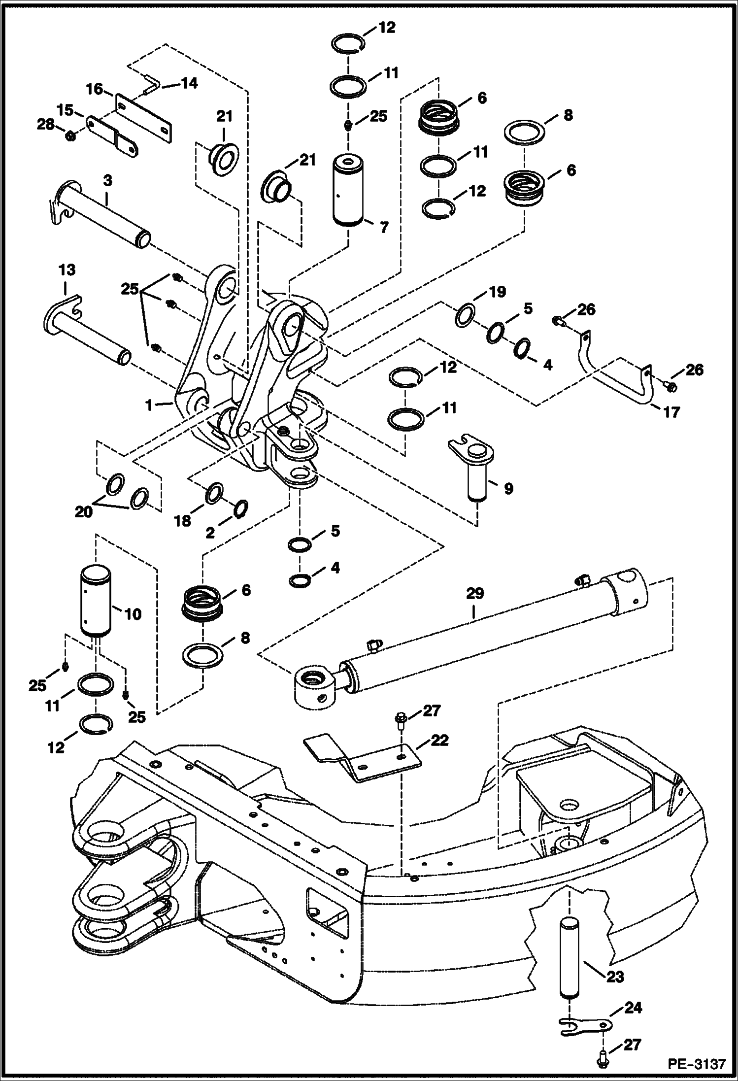 Схема запчастей Bobcat 428 - SWING FRAME WORK EQUIPMENT