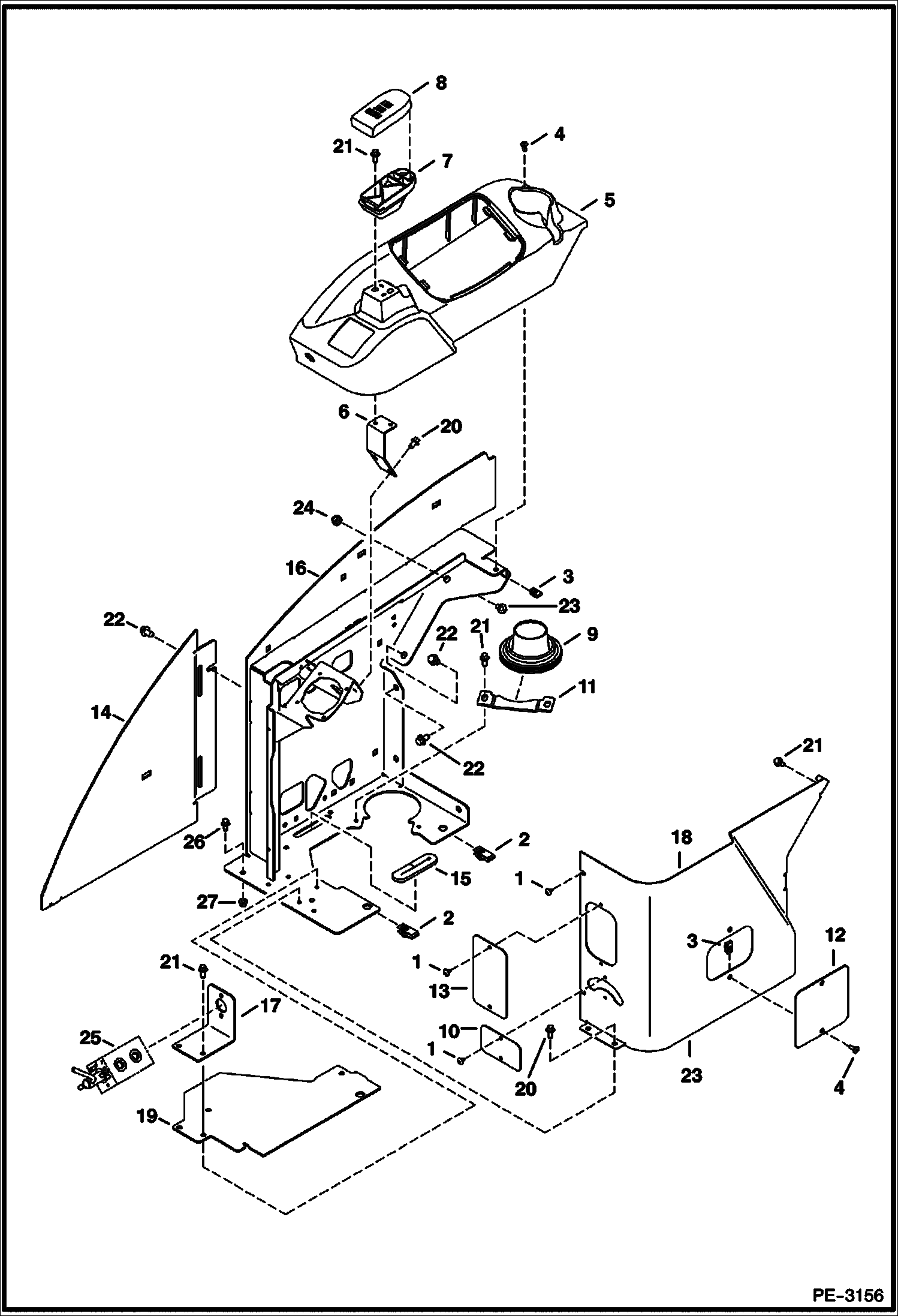 Схема запчастей Bobcat 428 - RH CONSOLE CONTROLS