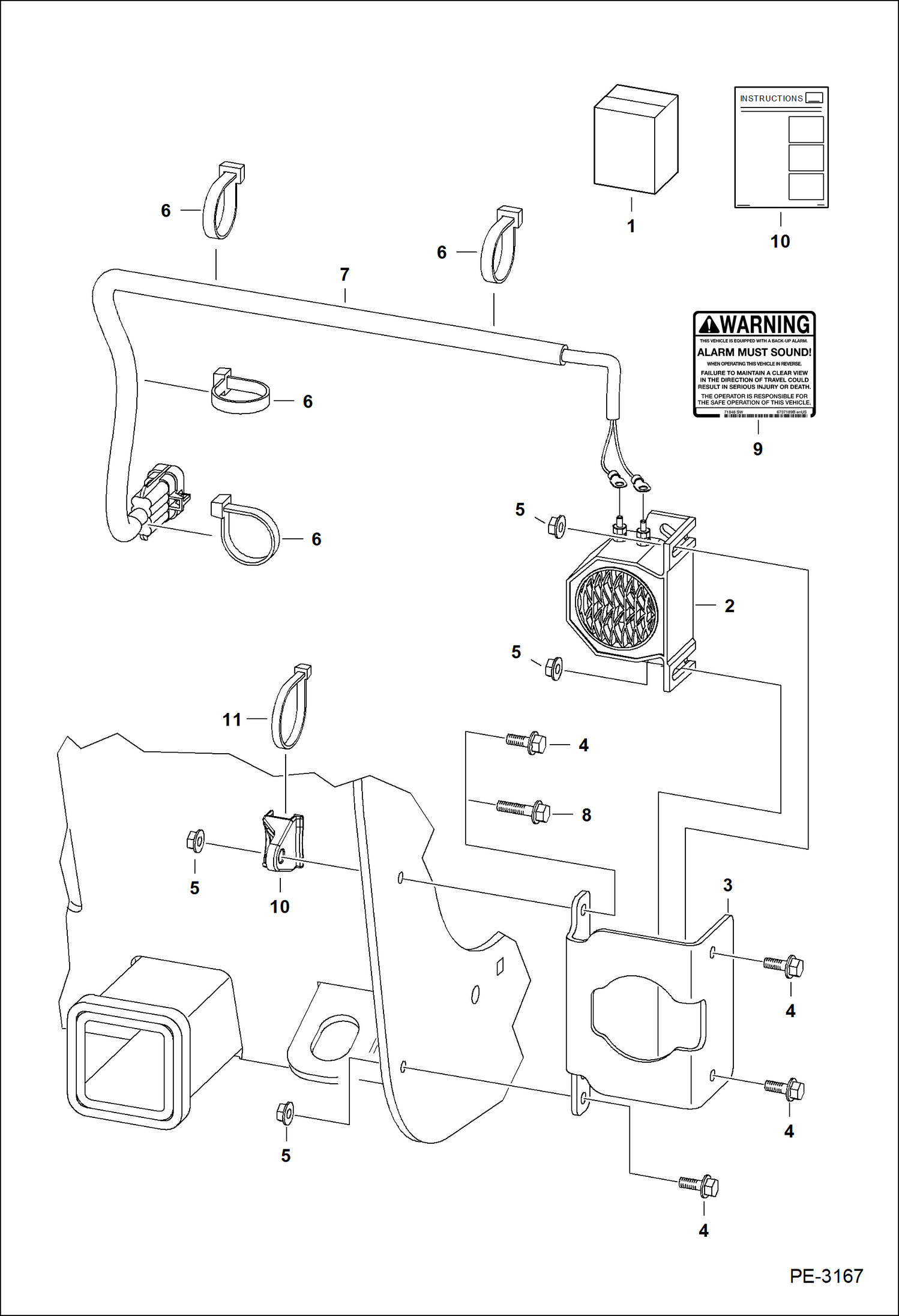 Схема запчастей Bobcat 5600 - BACK-UP ALARM ACCESSORIES & OPTIONS