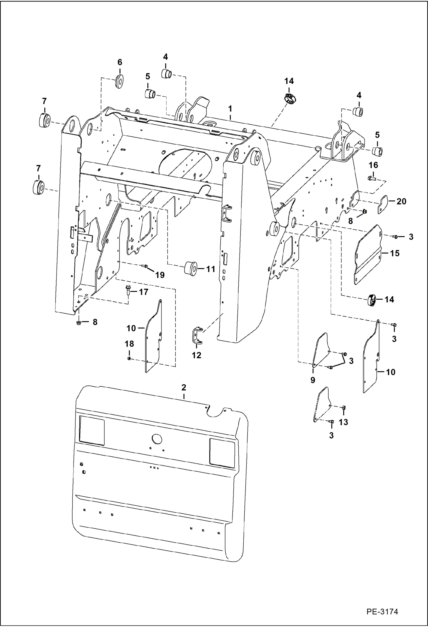Схема запчастей Bobcat S-Series - MAIN FRAME MAIN FRAME