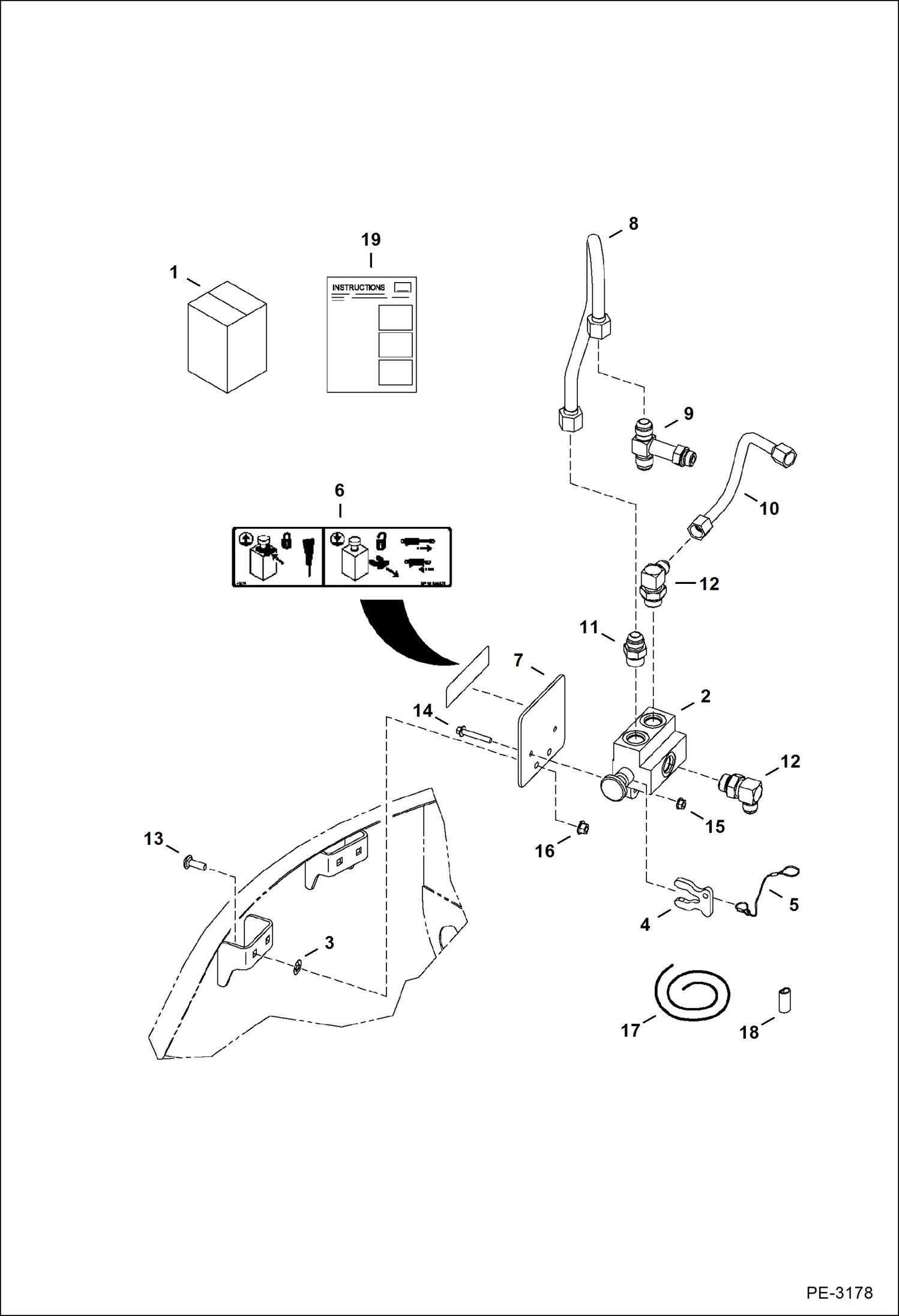 Схема запчастей Bobcat 425 - DIRECT TO TANK KIT ACCESSORIES & OPTIONS