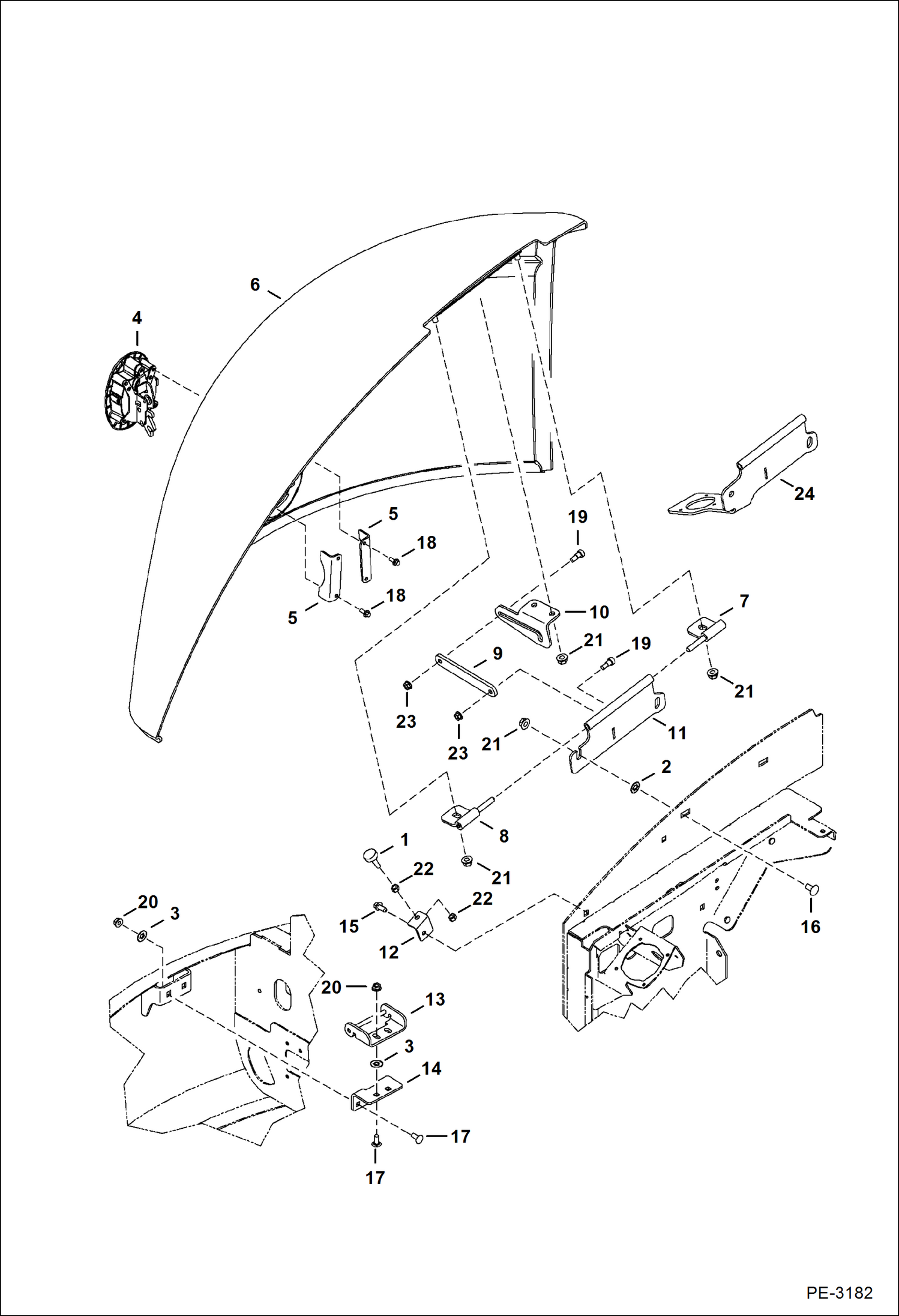 Схема запчастей Bobcat 425 - RH COVER MAIN FRAME