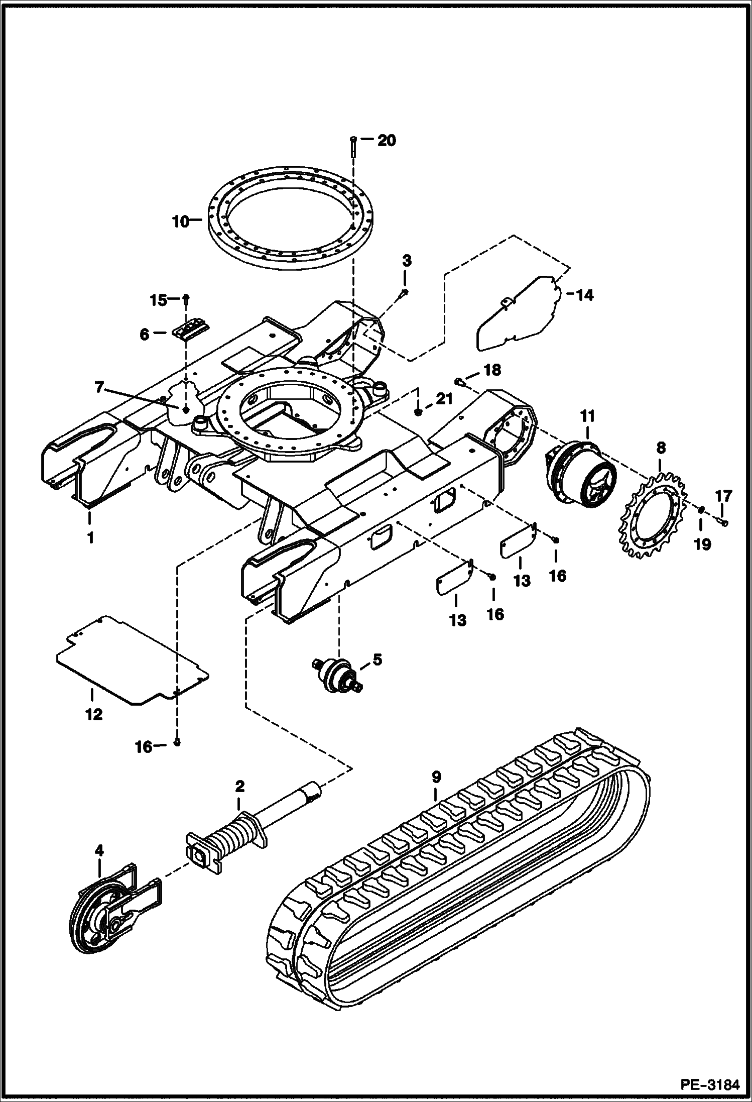 Схема запчастей Bobcat 328 - UNDERCARRIAGE UNDERCARRIAGE