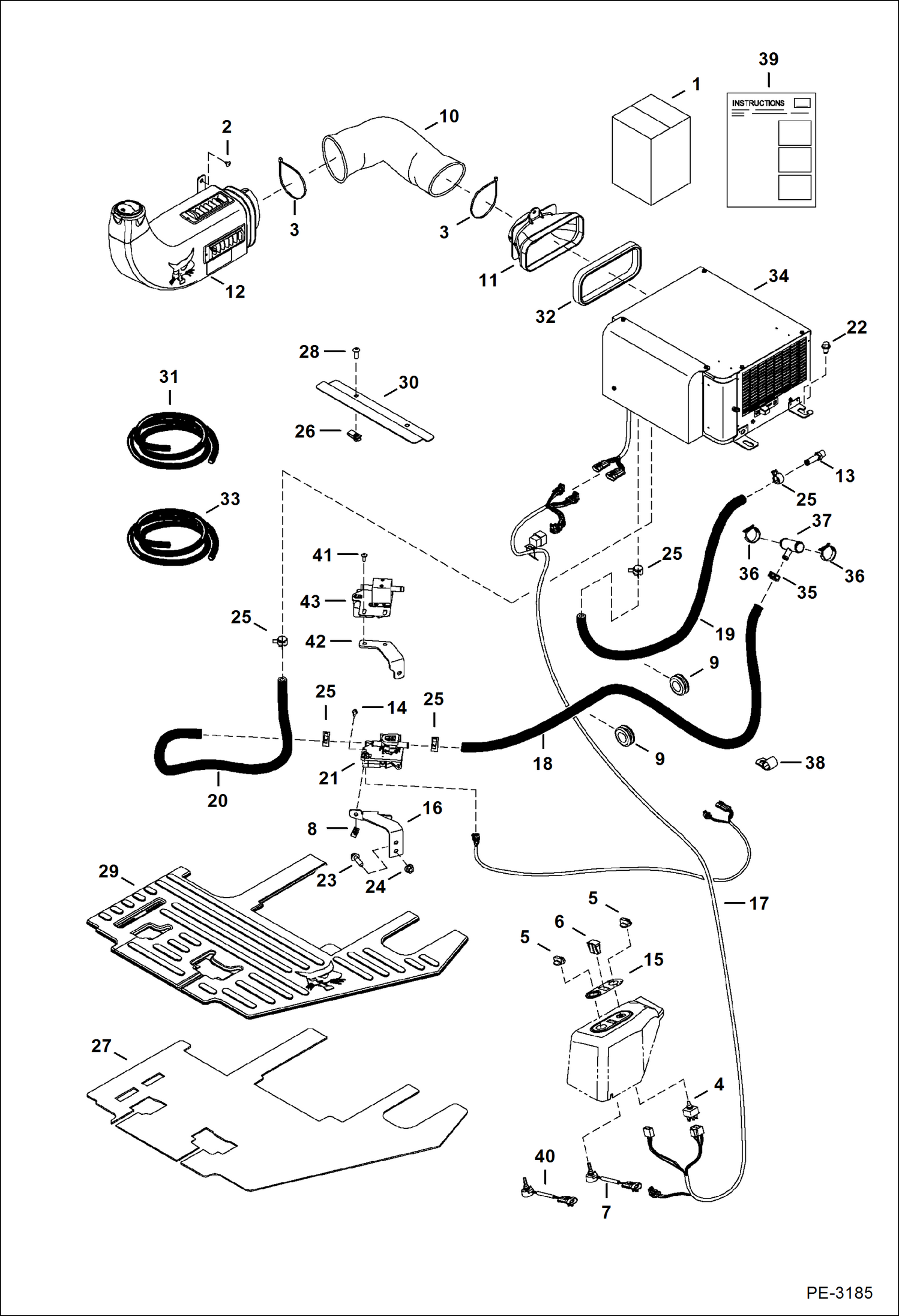 Схема запчастей Bobcat 425 - HEATER (Heater Kit) ACCESSORIES & OPTIONS