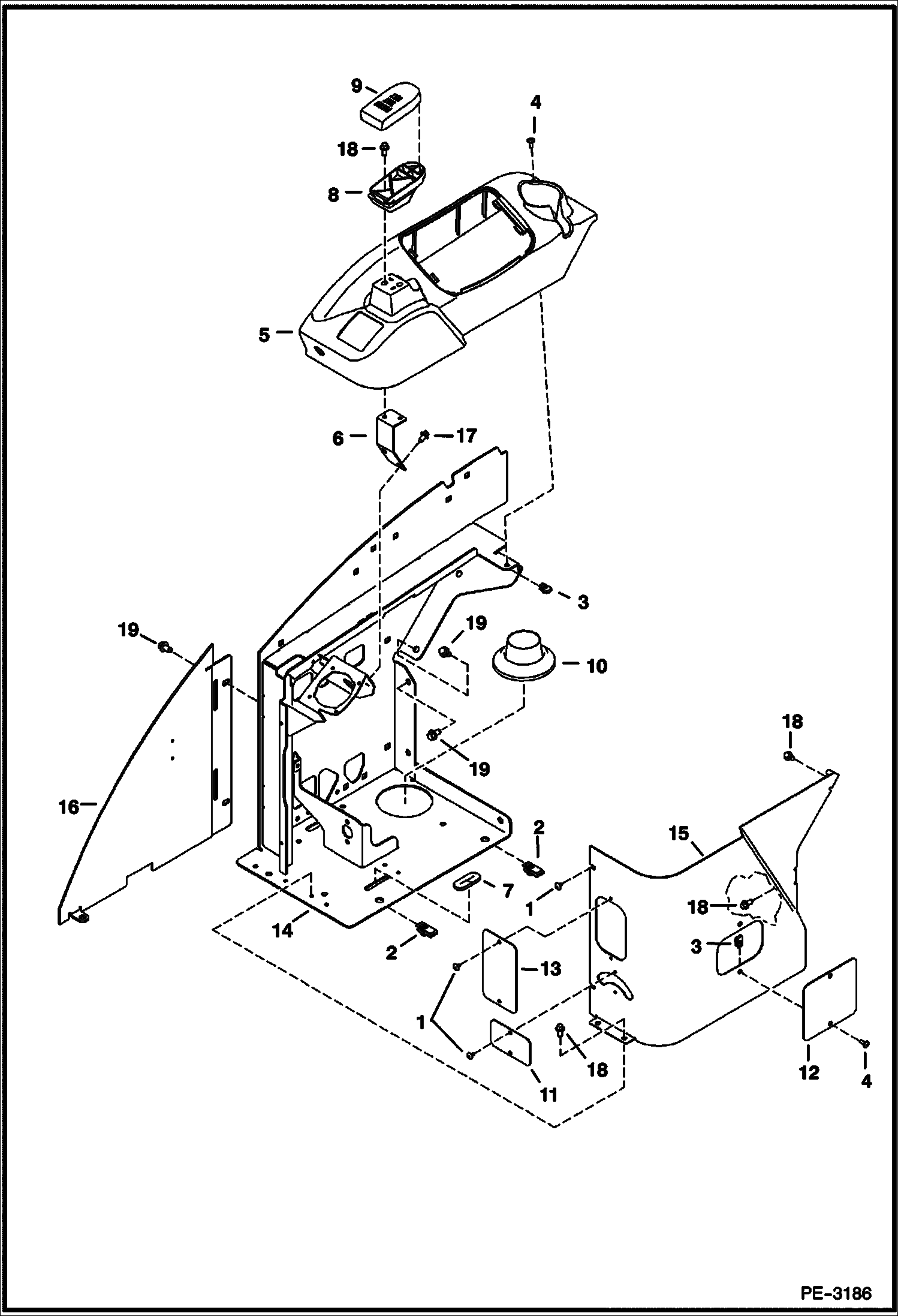 Схема запчастей Bobcat 325 - RH CONSOLE CONTROLS