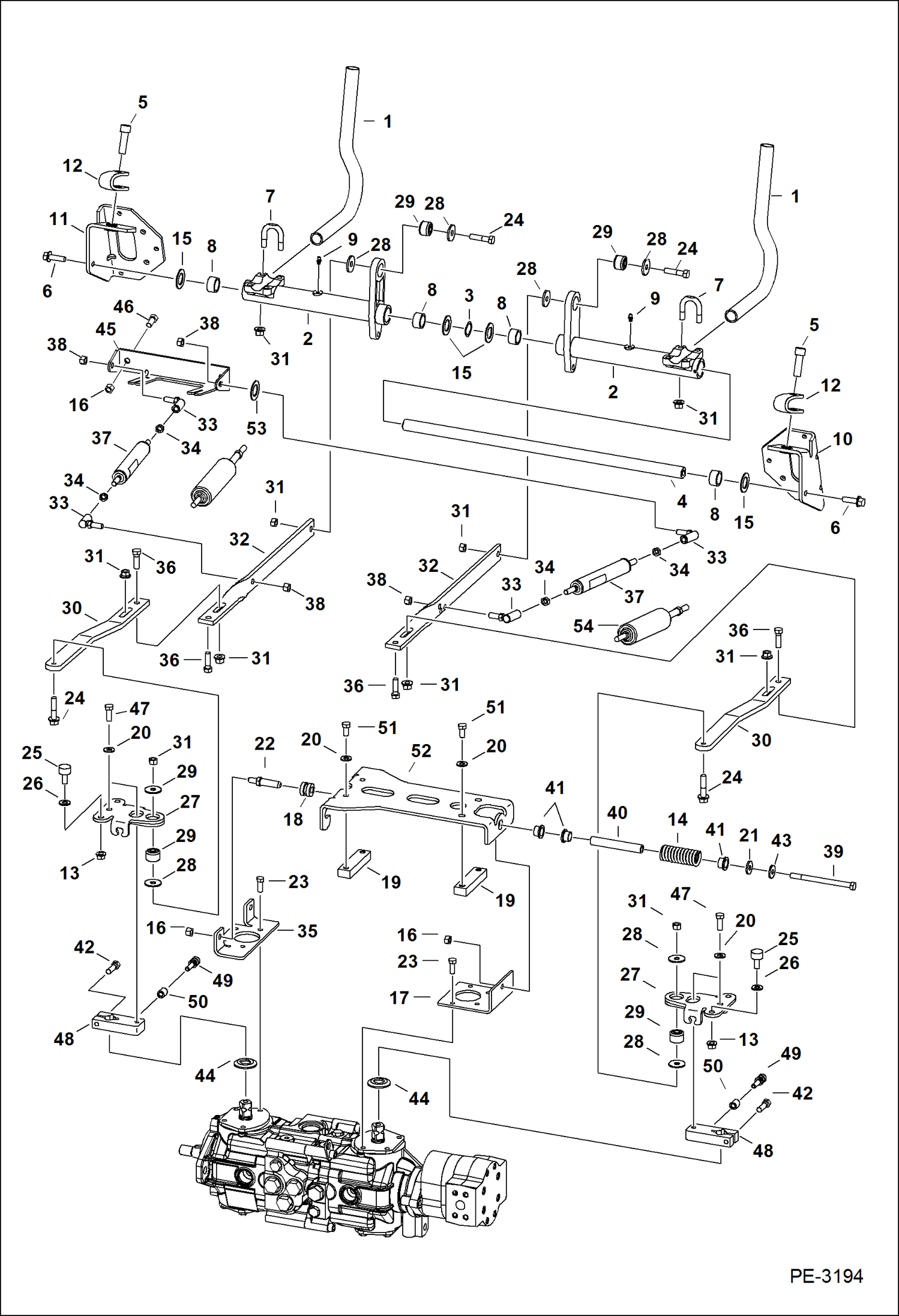 Схема запчастей Bobcat S-Series - HAND CONTROLS HYDROSTATIC SYSTEM