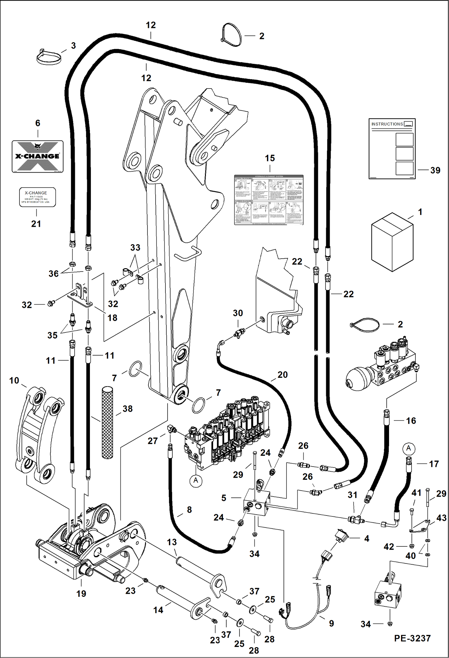 Схема запчастей Bobcat 425 - X-CHANGE (Hydraulic) (Kit) ACCESSORIES & OPTIONS