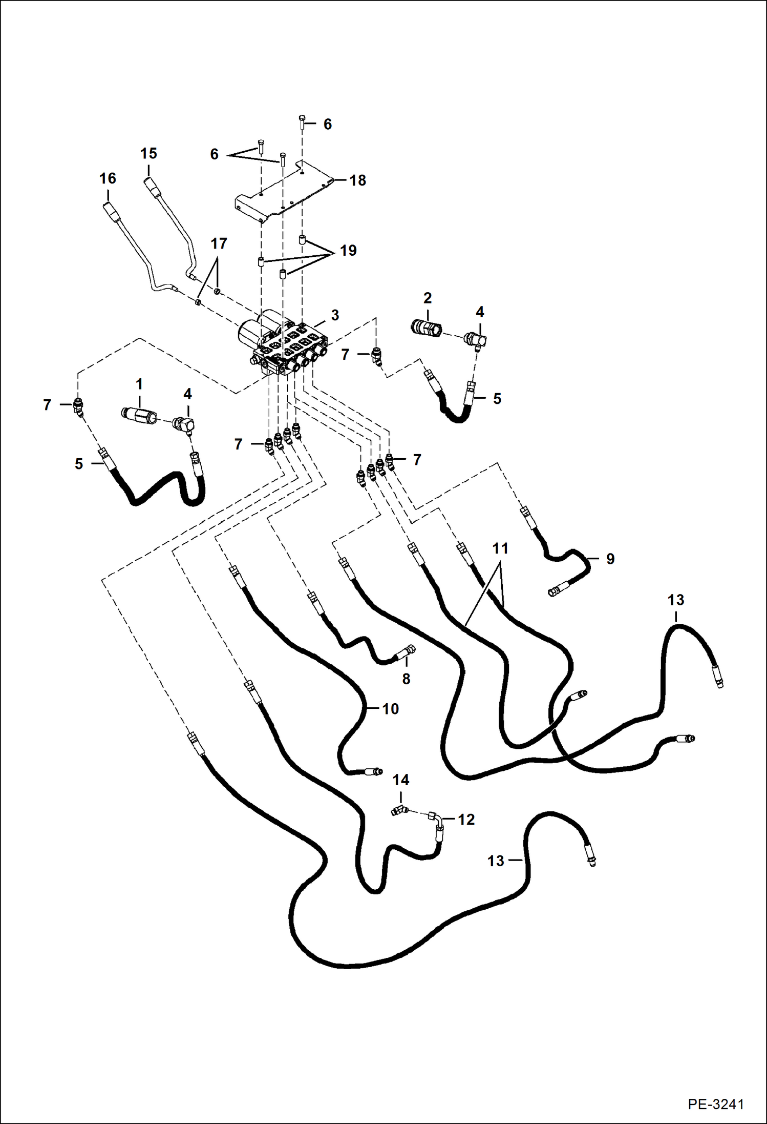 Схема запчастей Bobcat BACKHOE - BACKHOE (Hydraulic Circuitry) (406 631010001 & Above) (506 631110001 & Above) 406/506 BACKHOE