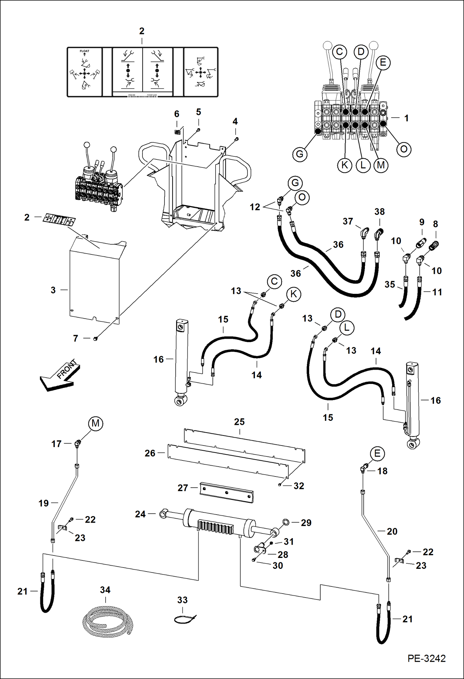 Схема запчастей Bobcat BACKHOE - BACKHOE (Main Frame Hydraulics) (W/8 Sections) (709FDS A5F3) 709 BACKHOE