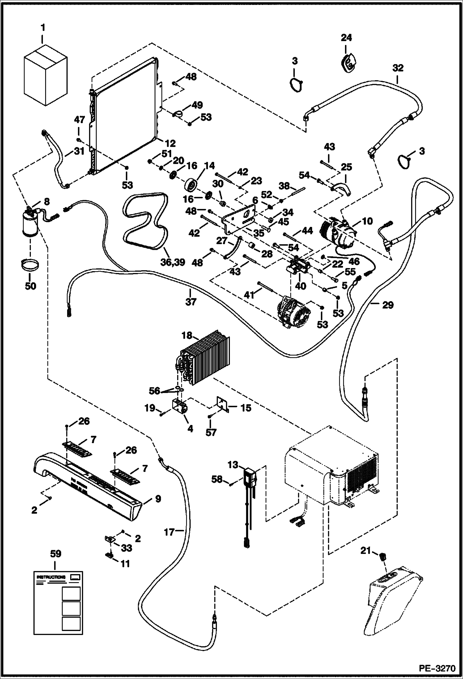 Схема запчастей Bobcat 335 - A/C UPGRADE KIT ACCESSORIES & OPTIONS