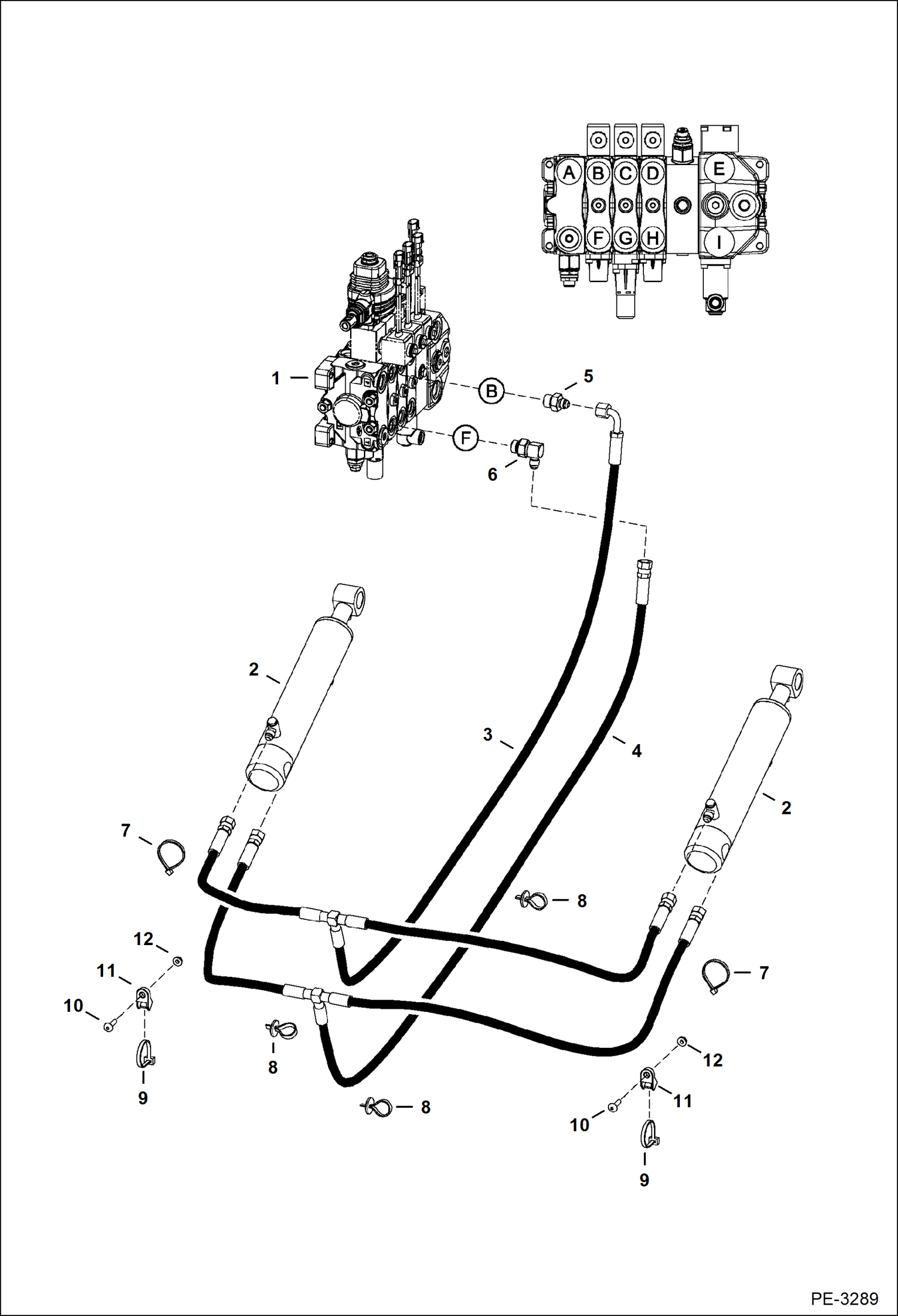 Схема запчастей Bobcat 5600 - HYDRAULIC CIRCUITRY (Box Lift) HYDRAULIC SYSTEM