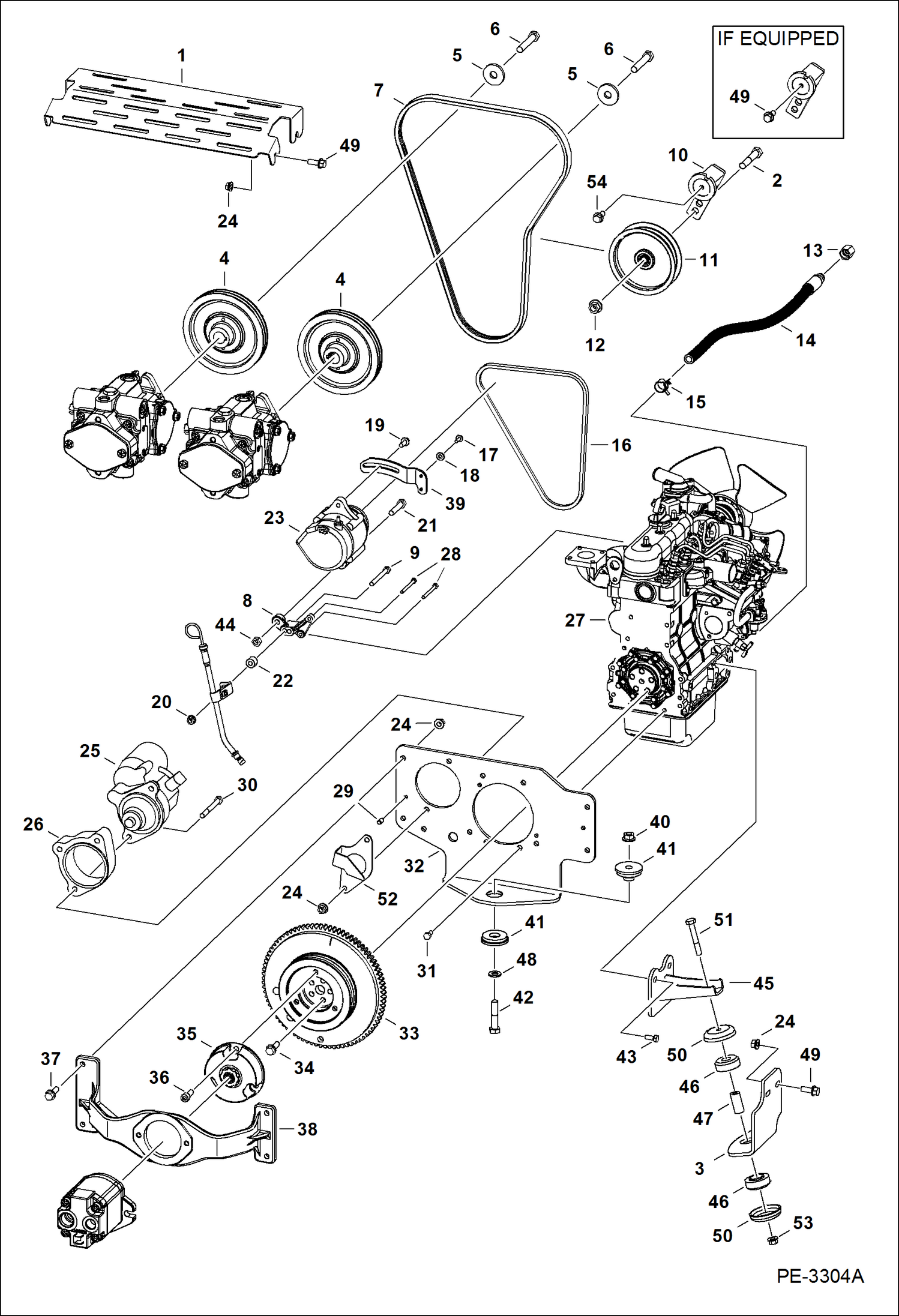 Схема запчастей Bobcat Mini Tracks Loaders - ENGINE & ATTACHING PARTS (Engine Mounts) (Kubota-D722-E3B-BC-6) (Tier IV Replacement) REPLACEMENT ENGINE