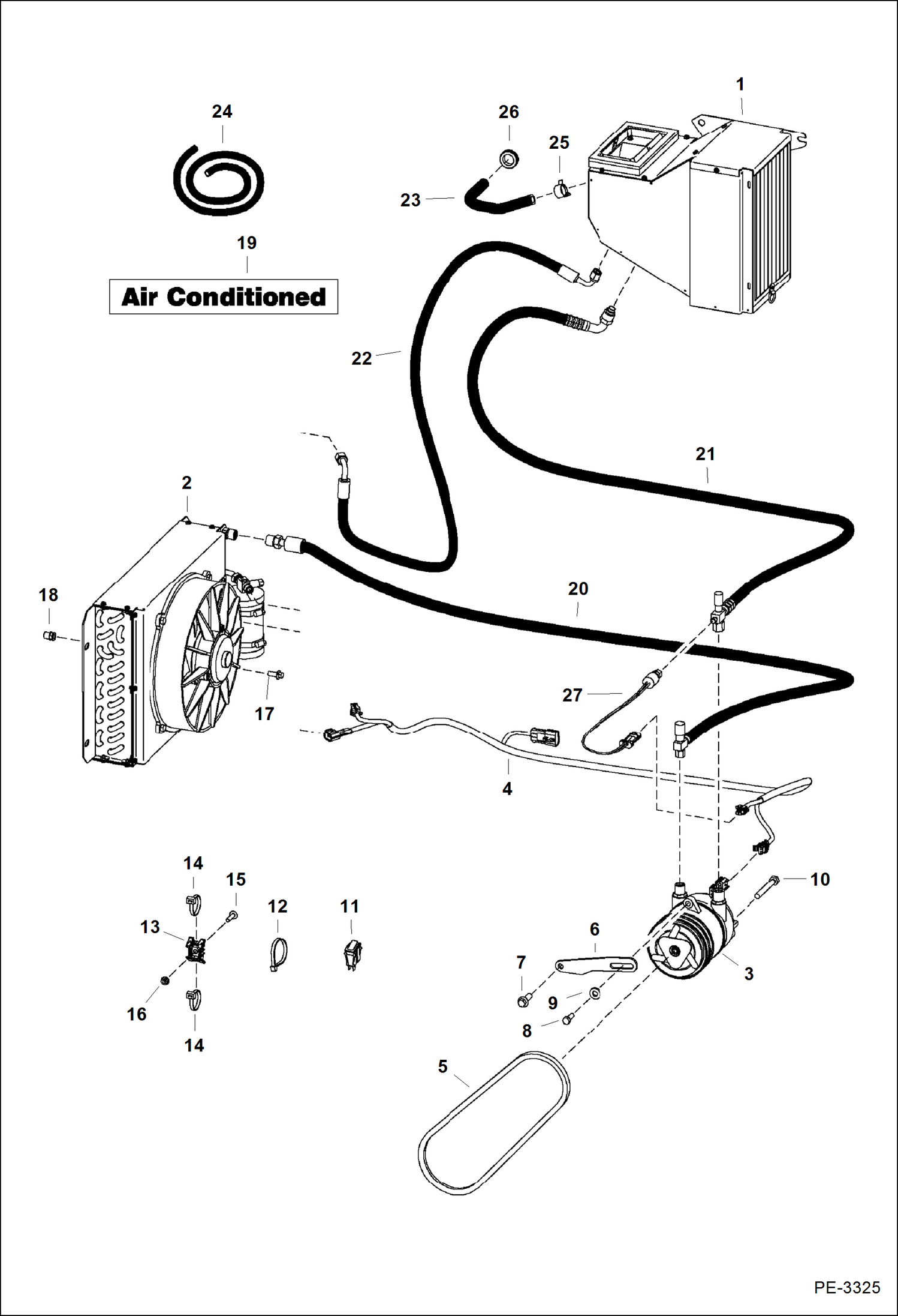 Схема запчастей Bobcat 5600 - HEATER & A/C (A/C) ACCESSORIES & OPTIONS