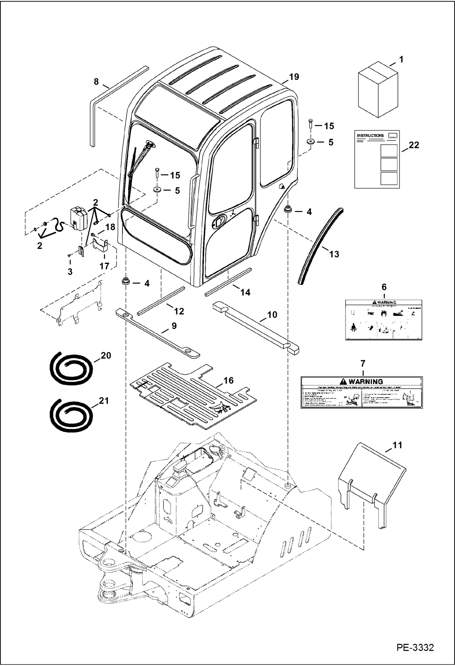 Схема запчастей Bobcat 325 - CAB KIT ACCESSORIES & OPTIONS