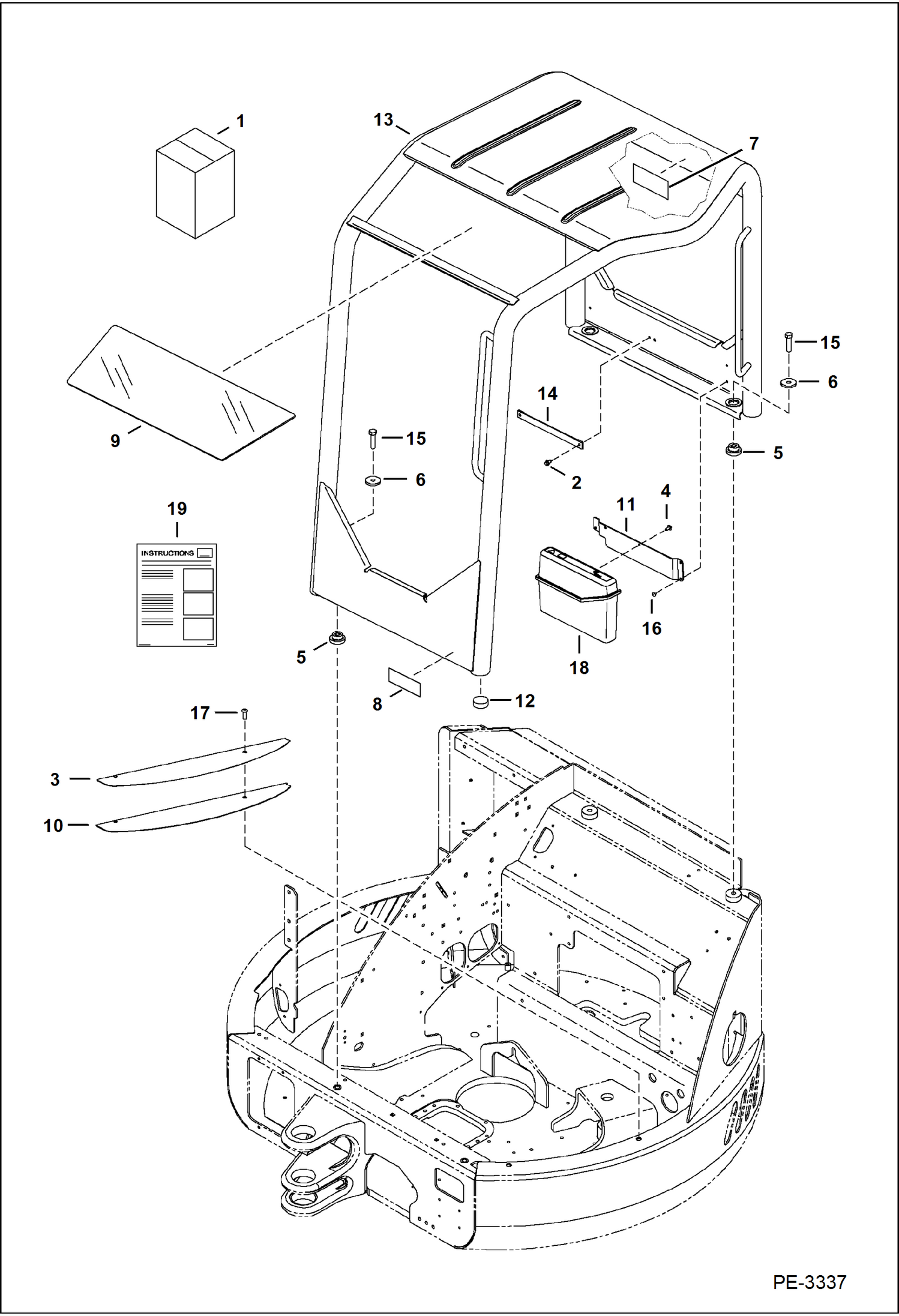 Схема запчастей Bobcat 425 - CANOPY KIT ACCESSORIES & OPTIONS