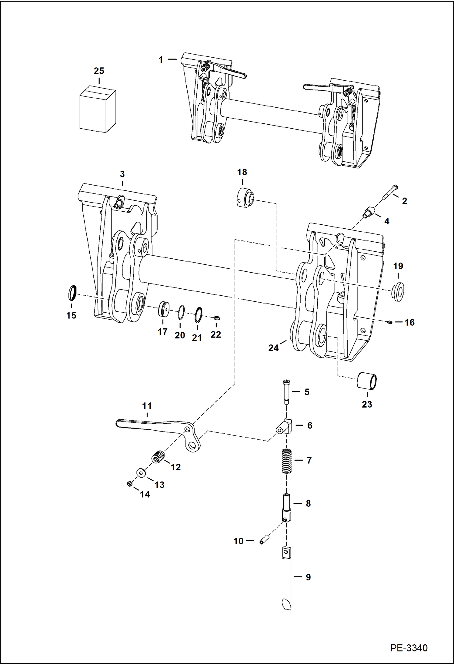 Схема запчастей Bobcat S-Series - BOB-TACH MAIN FRAME
