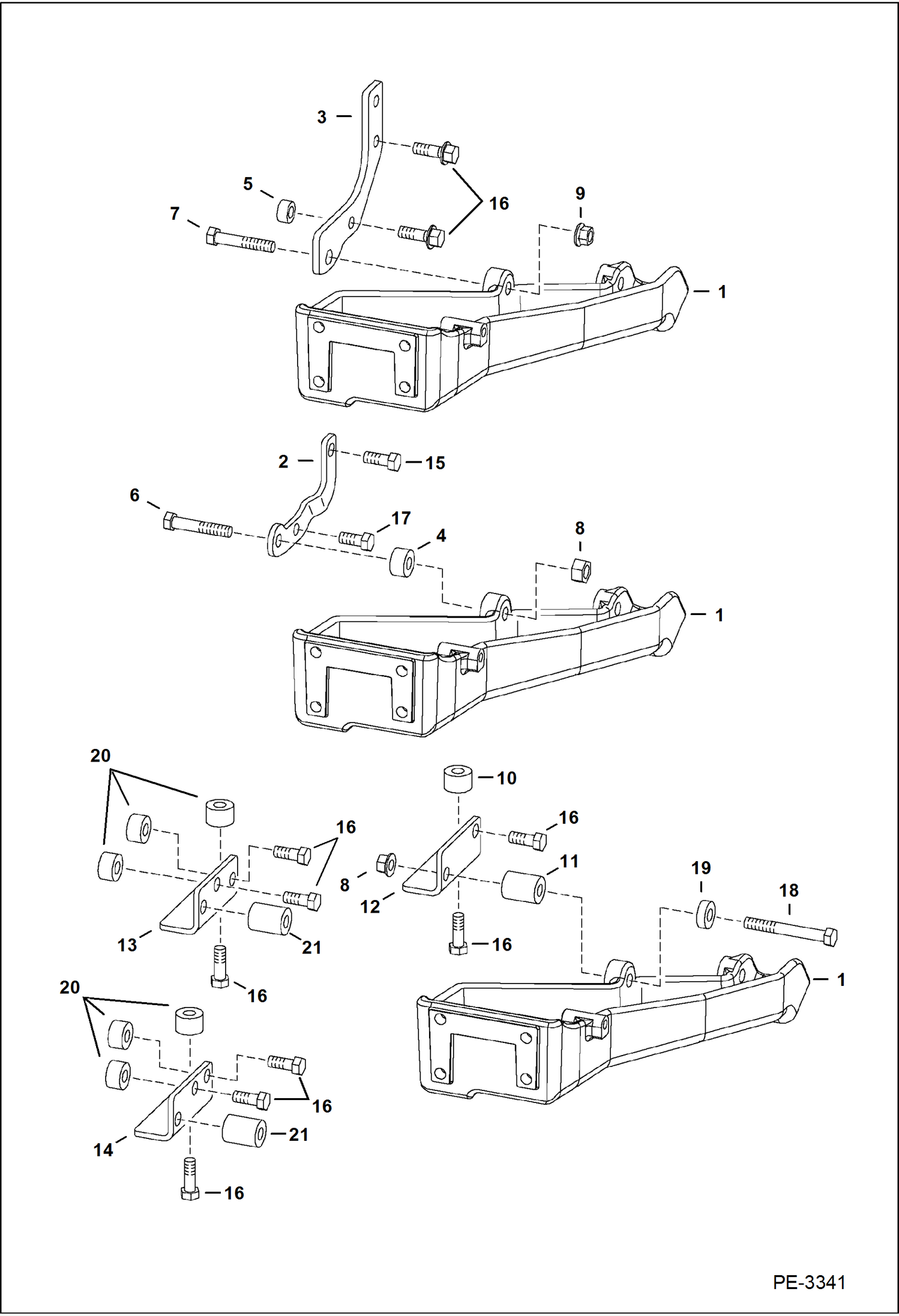 Схема запчастей Bobcat S-Series - ENGINE MOUNTS (S/N 521311001, 521411001, 521511001, 521611001 & Above) (S/N 525817541, 525912263, 526018762, 526112305 & Below) POWER UNIT