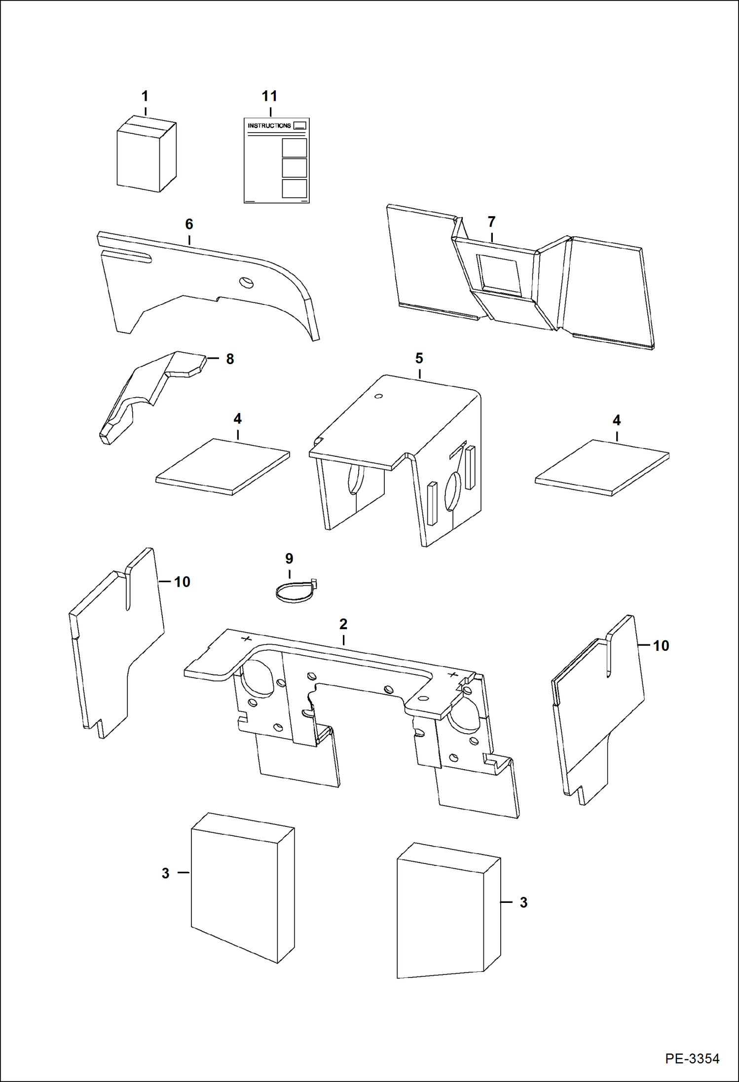Схема запчастей Bobcat S-Series - SOUND/NOISE REDUCTION KIT (Manual Controls) ACCESSORIES & OPTIONS