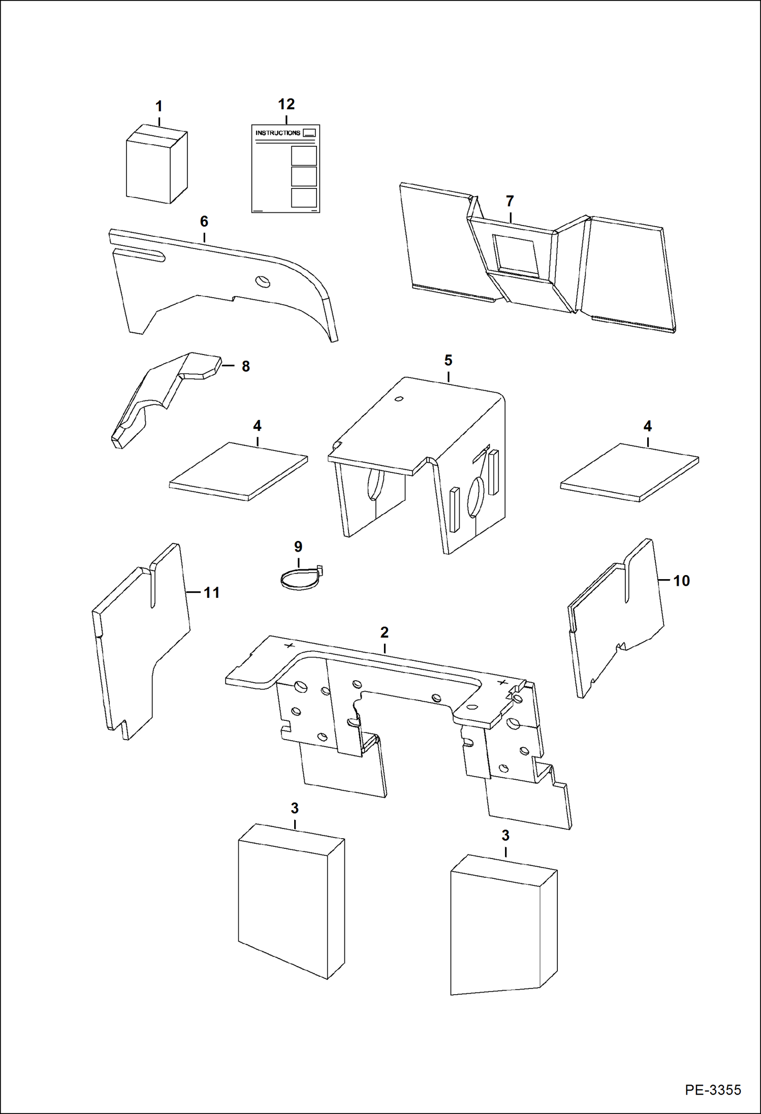 Схема запчастей Bobcat S-Series - SOUND/NOISE REDUCTION KIT (Selectable Joystick Controls) ACCESSORIES & OPTIONS