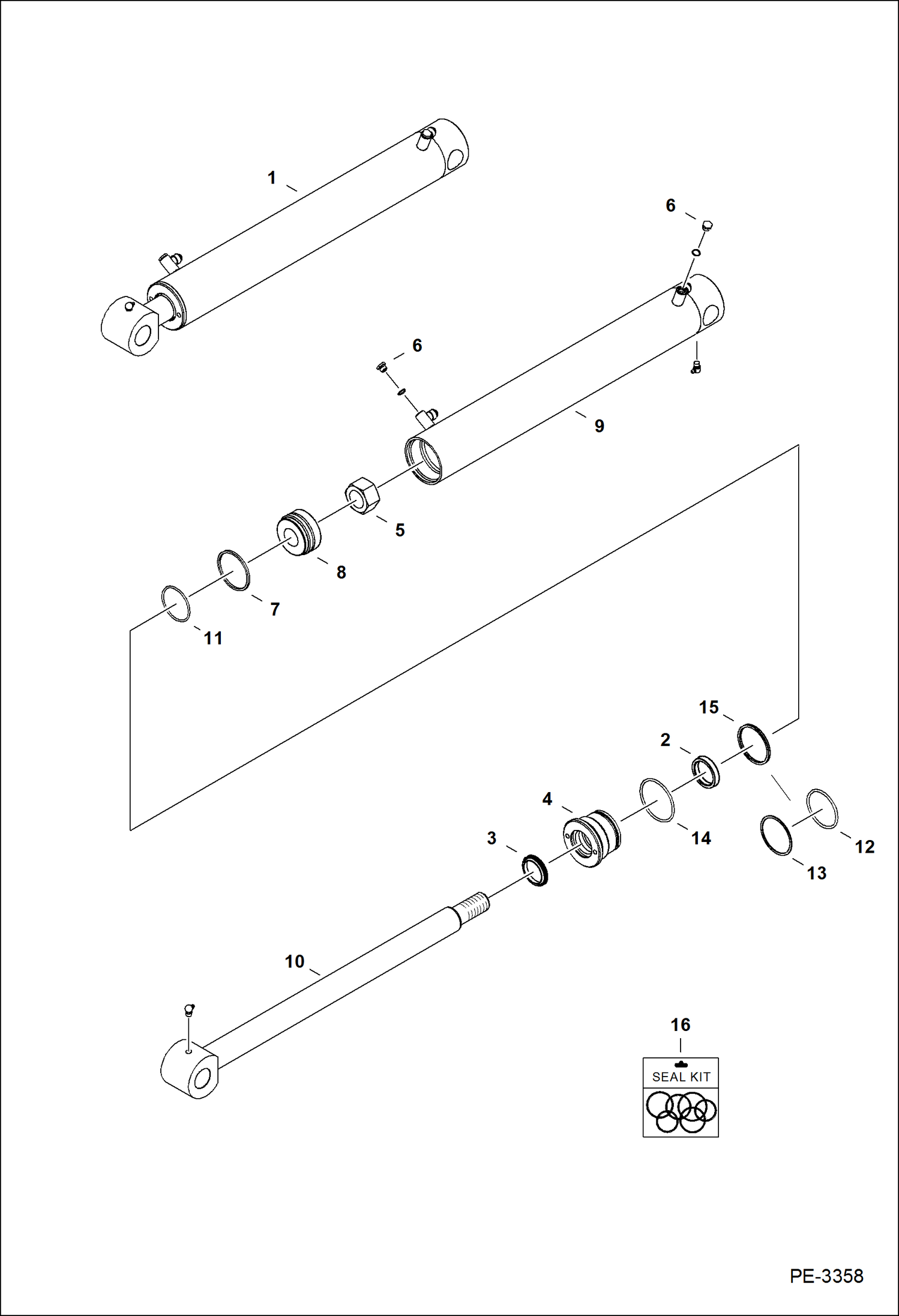 Схема запчастей Bobcat 335 - ANGLE BLADE CYLINDER (For Angle Blade Option) HYDRAULIC SYSTEM