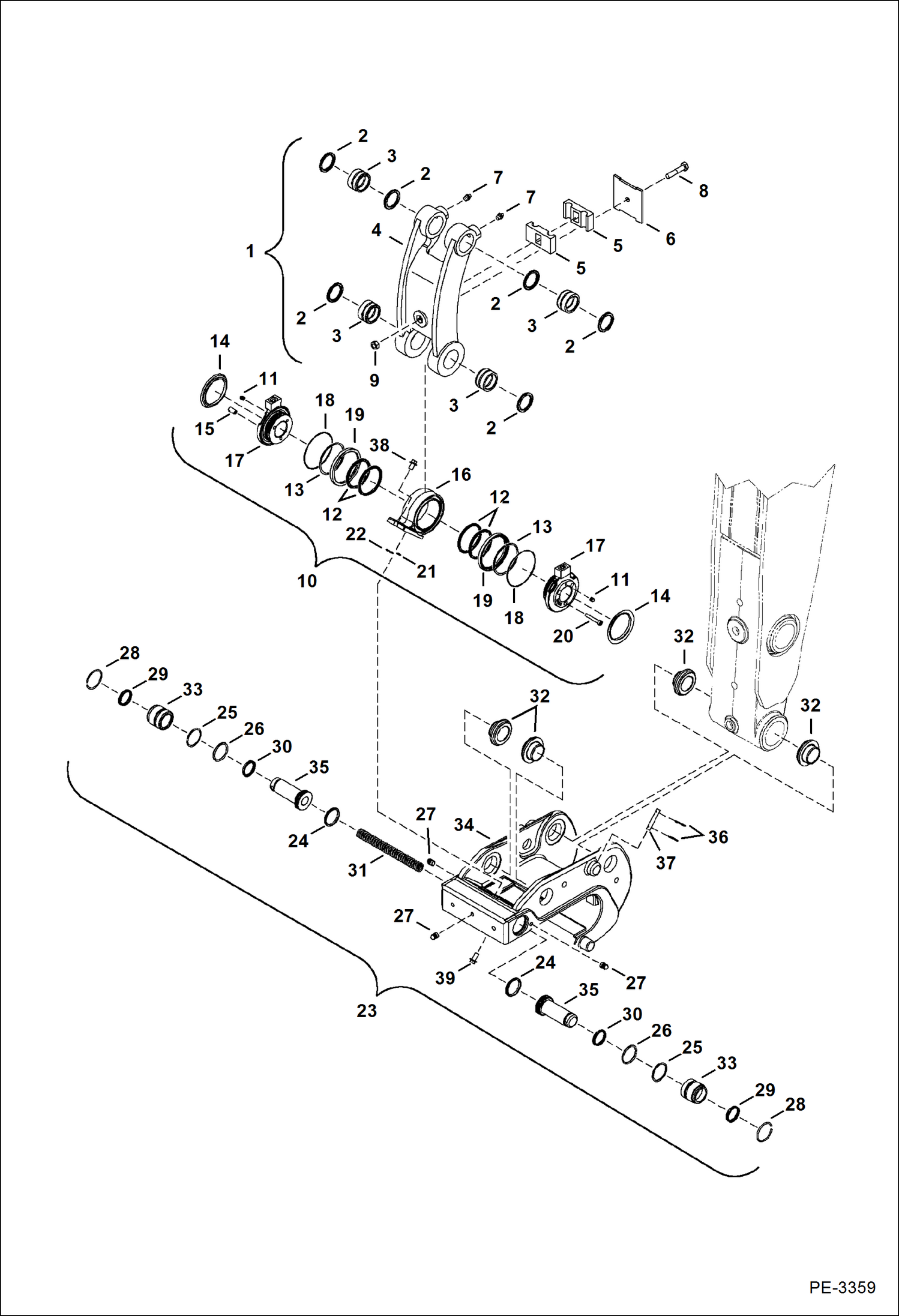 Схема запчастей Bobcat 331 - X-CHANGE (Hydraulic) (Link, Swivel, X-Change) ACCESSORIES & OPTIONS