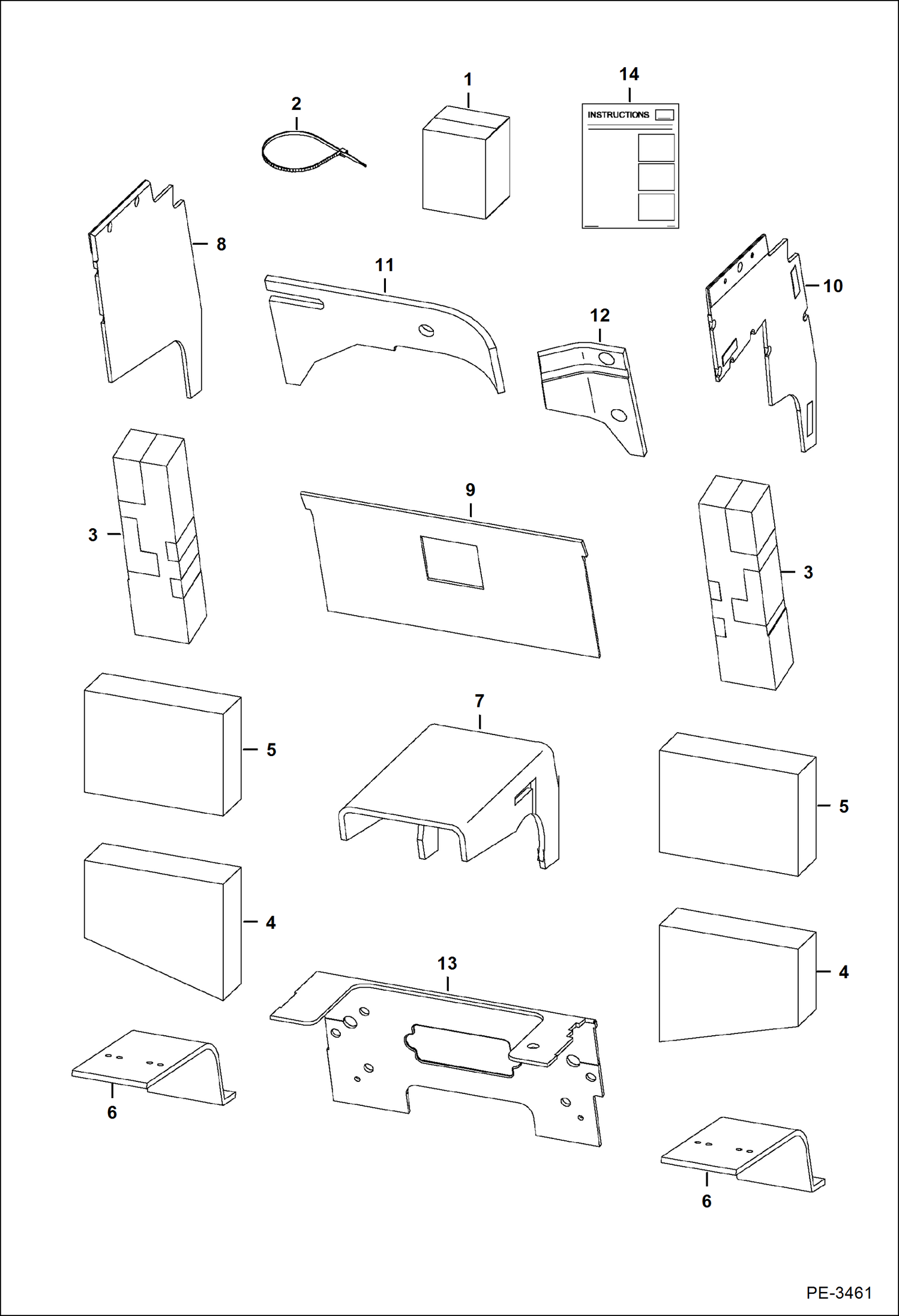 Схема запчастей Bobcat A-Series - SOUND REDUCTION KIT (S/N 539912117 & Above, 540011420 & Above) ACCESSORIES & OPTIONS