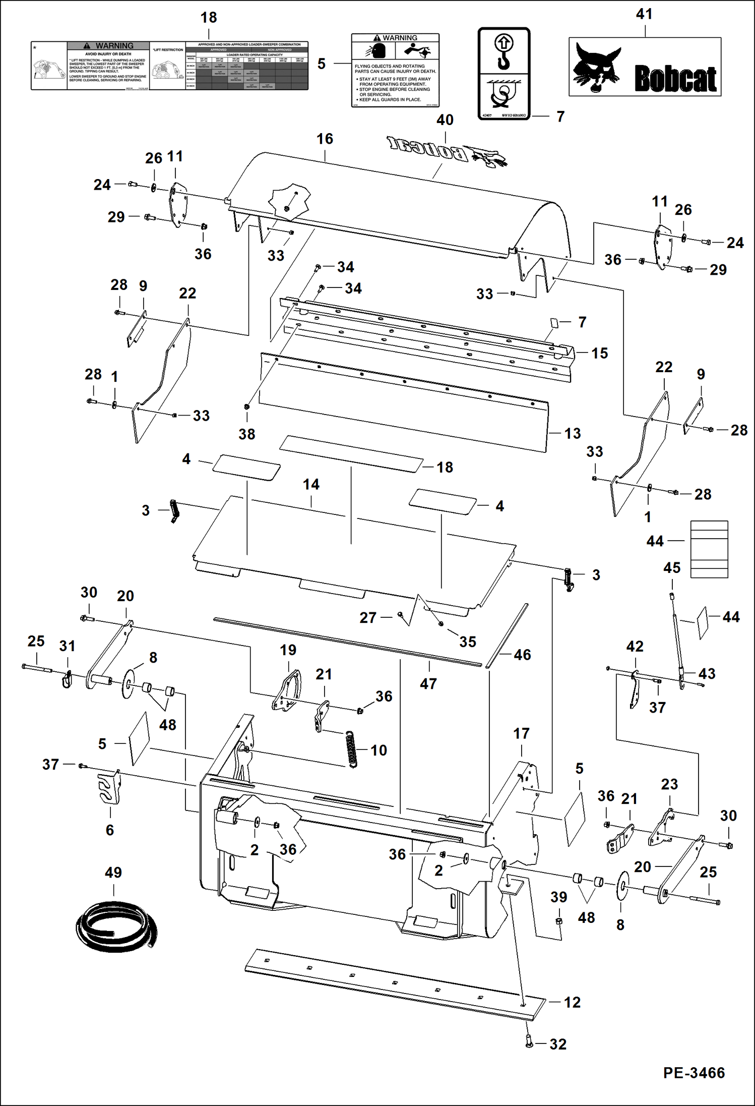 Схема запчастей Bobcat SWEEPER - SWEEPER (36 A7P2) (44 A7NW) (48 A9T6) (54 A7NU) Loader