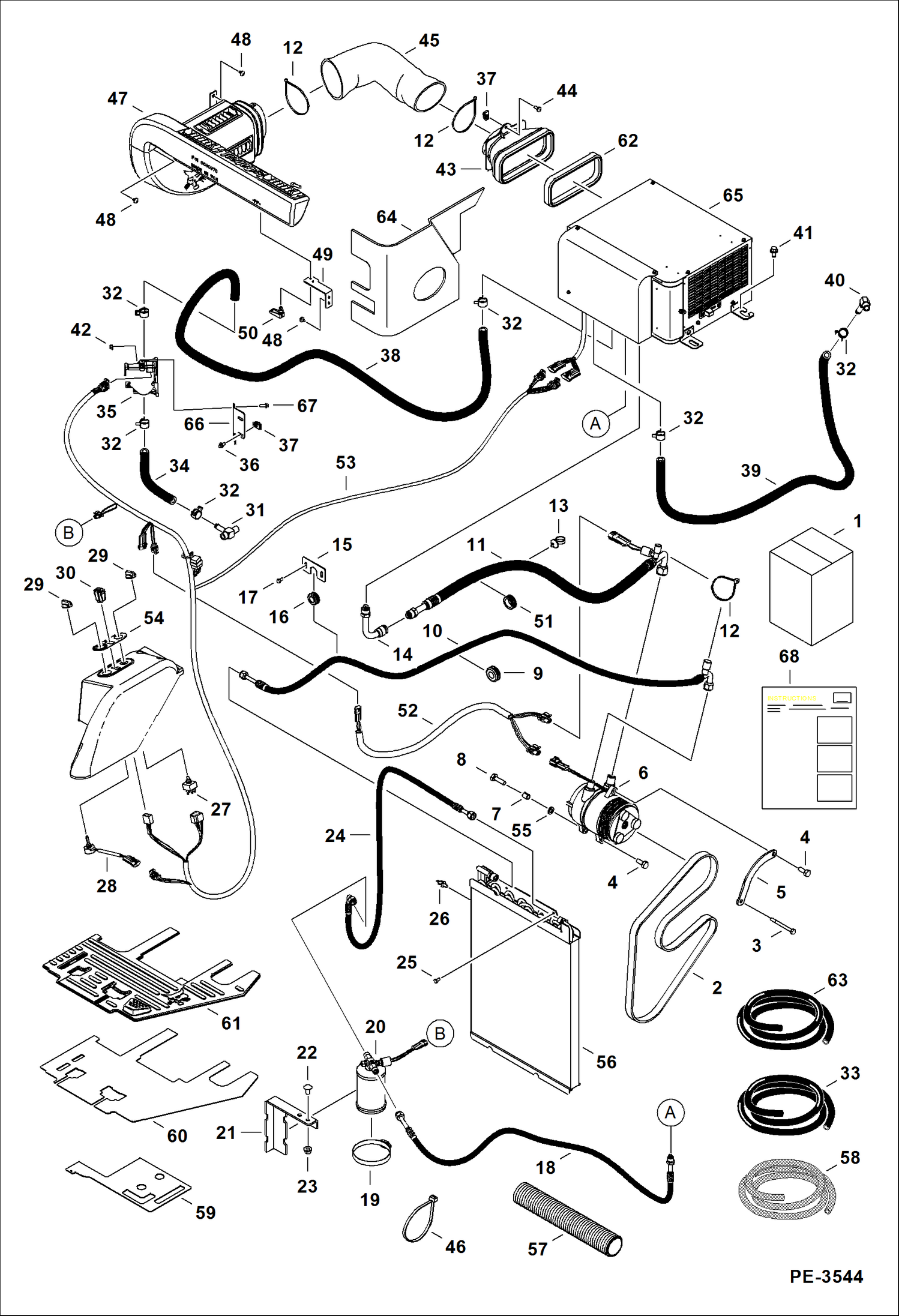 Схема запчастей Bobcat 430 - HVAC (HVAC Kit) ACCESSORIES & OPTIONS