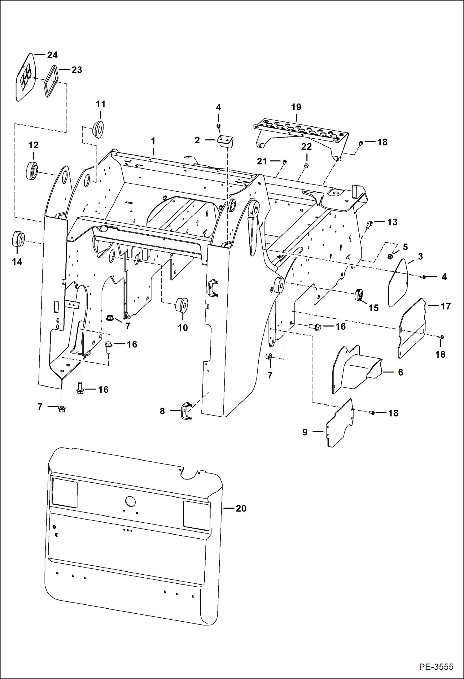 Схема запчастей Bobcat T-Series - MAIN FRAME (S/N 531840050 & Above) MAIN FRAME