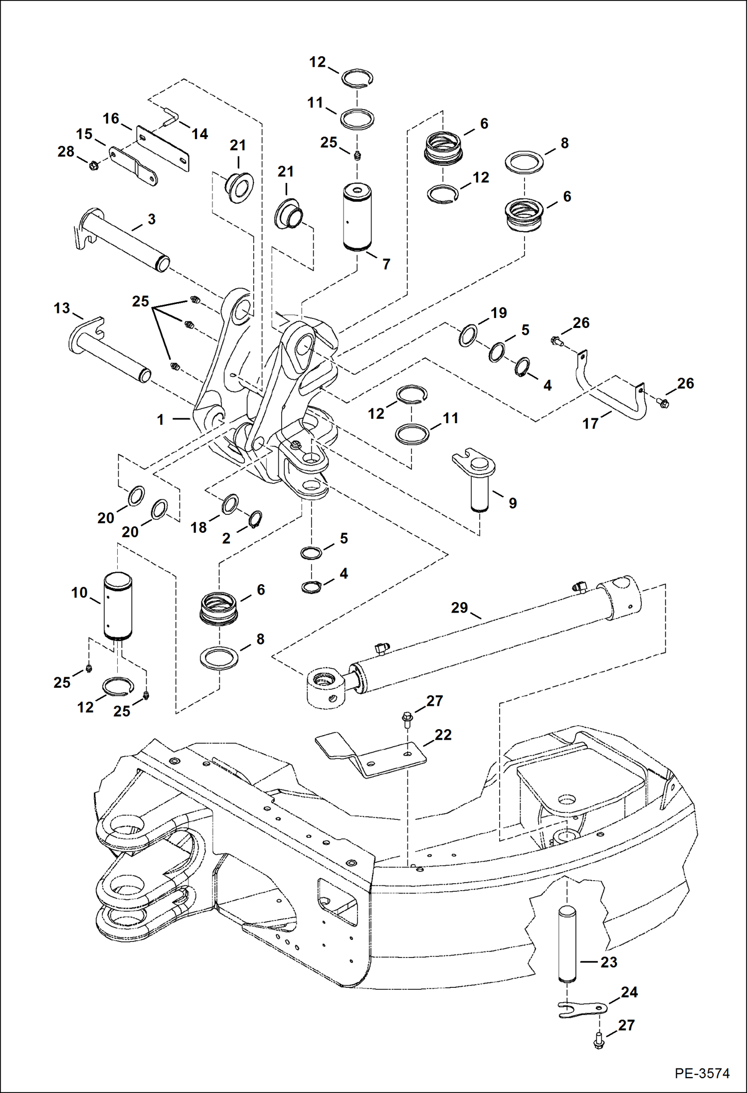 Схема запчастей Bobcat 425 - SWING FRAME WORK EQUIPMENT