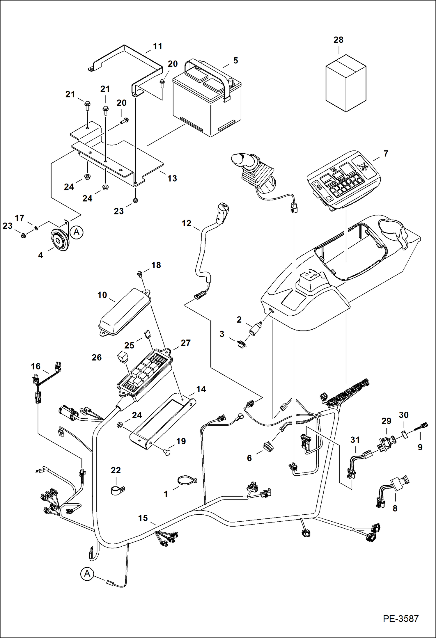 Схема запчастей Bobcat 325 - ELECTRICAL (Right Hand Console) ELECTRICAL SYSTEM