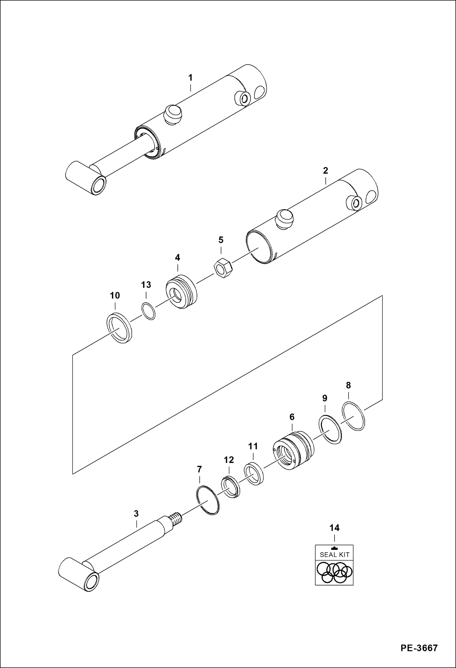 Схема запчастей Bobcat TREE SPADE - TREE SPADE (Gate Cylinder) (All 3 Blade & 4 Blade) Loader