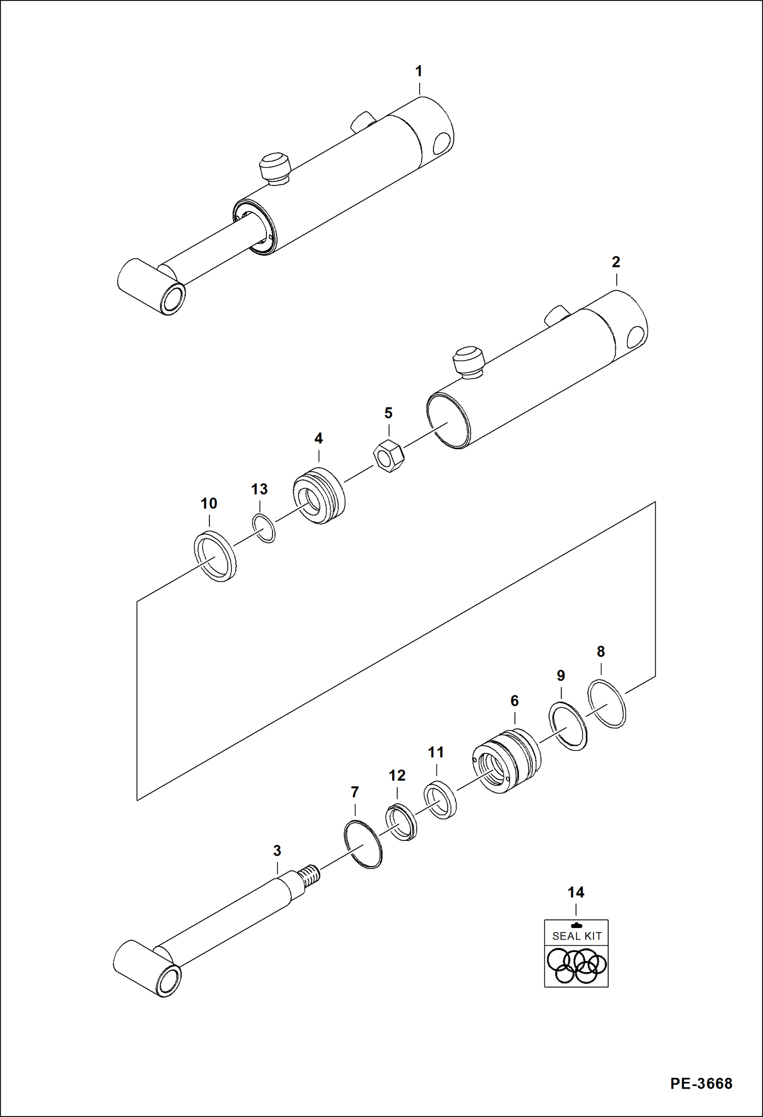 Схема запчастей Bobcat TREE SPADE - TREE SPADE (LH Gate Cylinder) (4 Blade) Loader