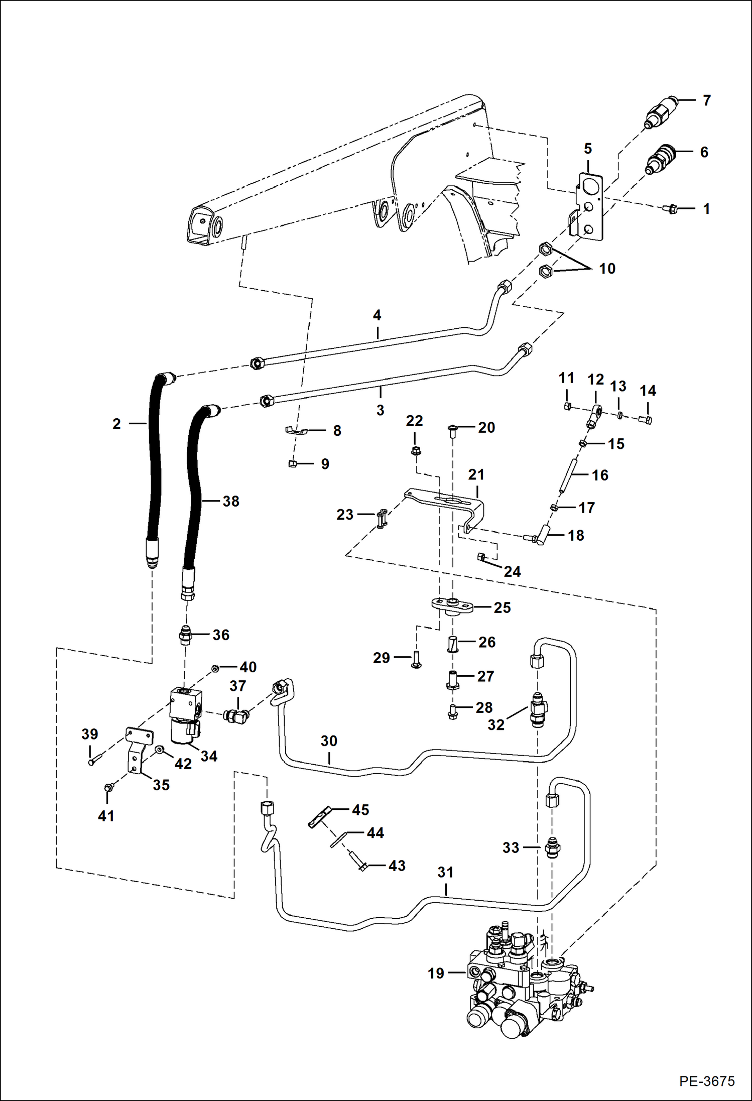 Схема запчастей Bobcat S-Series - AUXILIARY HYDRAULICS HYDRAULIC SYSTEM