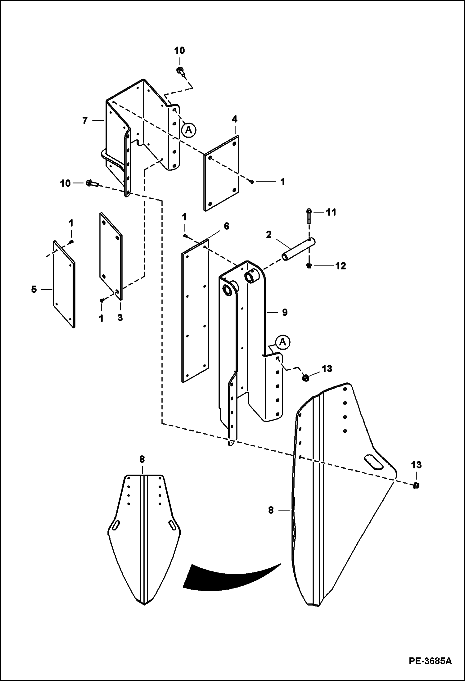 Схема запчастей Bobcat TREE SPADE - TREE SPADE (Blade & Slide Assy) (TS28C A9VE) (TS28C Conv A9V0) Loader