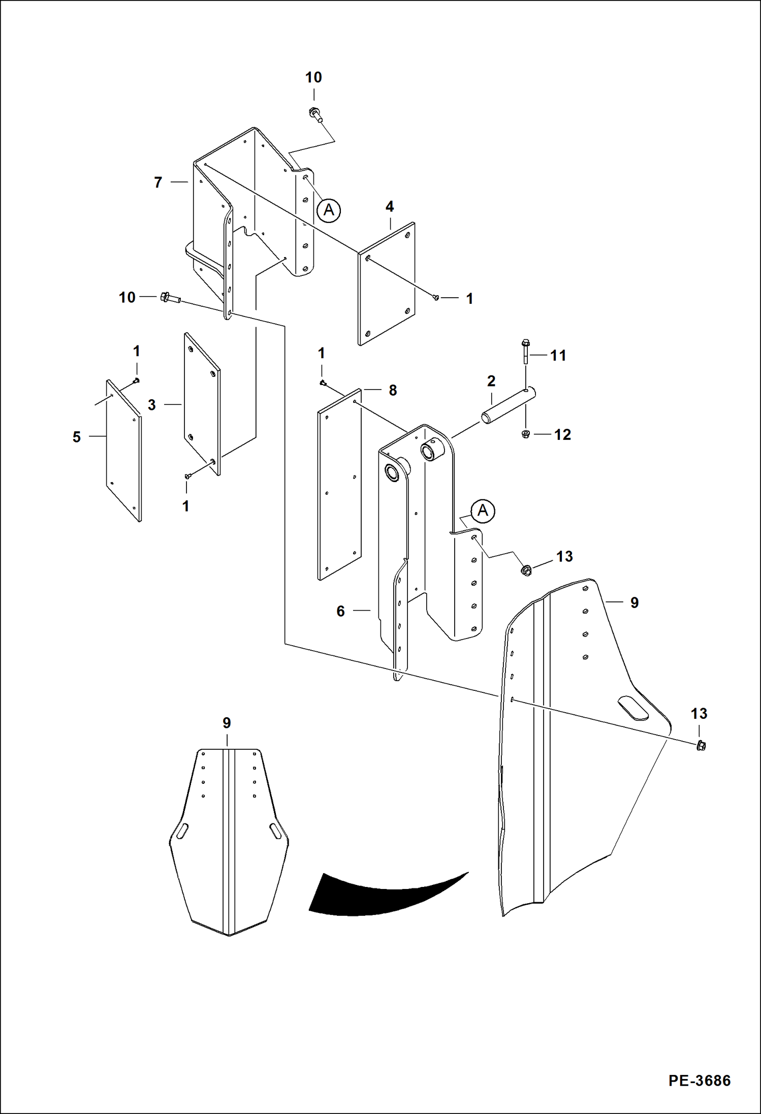 Схема запчастей Bobcat TREE SPADE - TREE SPADE (Blade & Slide Assy) (TS24M A9U5) (TS24M Conv A9SN) (TS24T A9U2) (TS24T Conv A95K) Loader