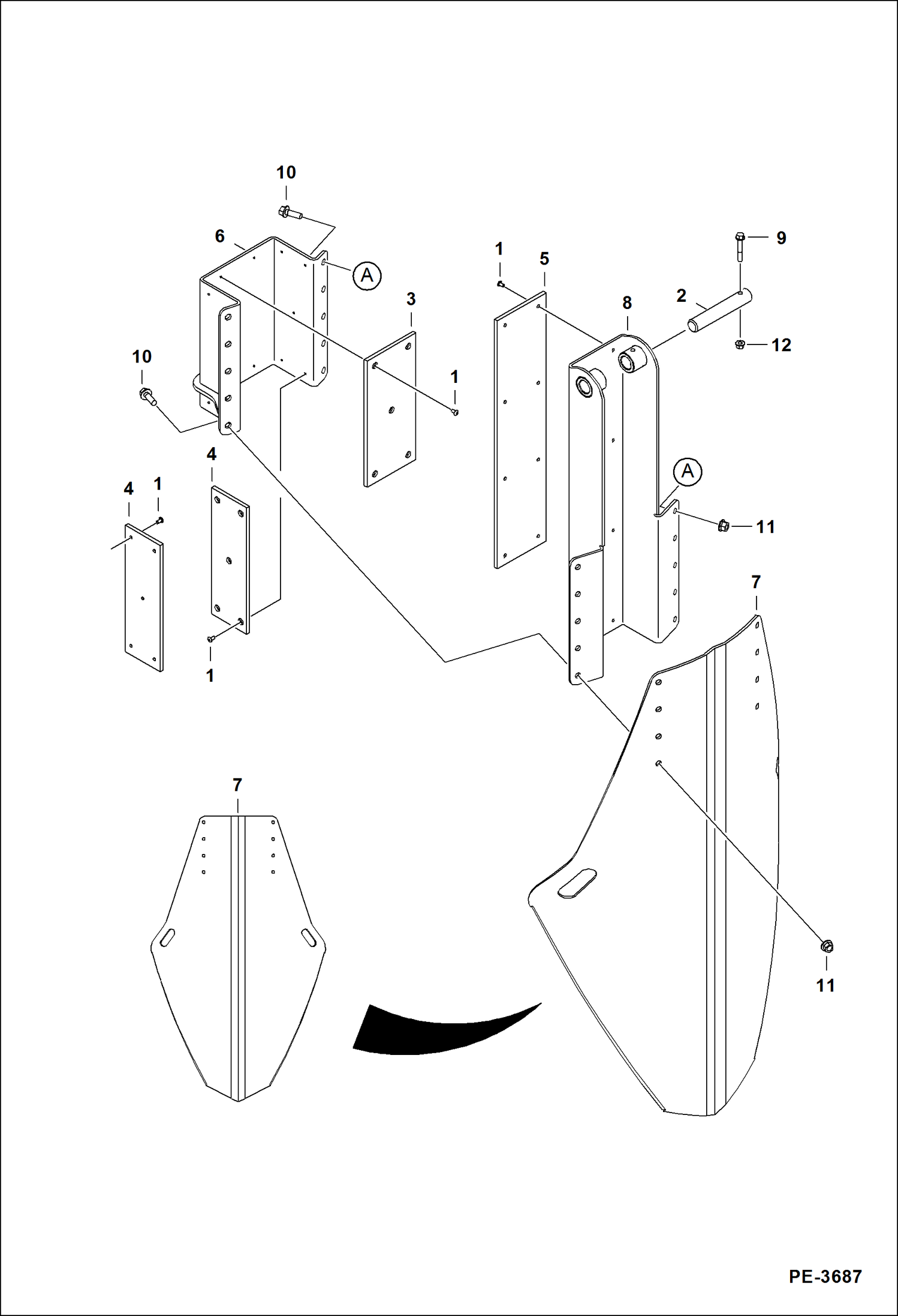Схема запчастей Bobcat TREE SPADE - TREE SPADE (Blade & Slide Assy) (TS32C A9VG) (TS32C Conv A9V3) Loader