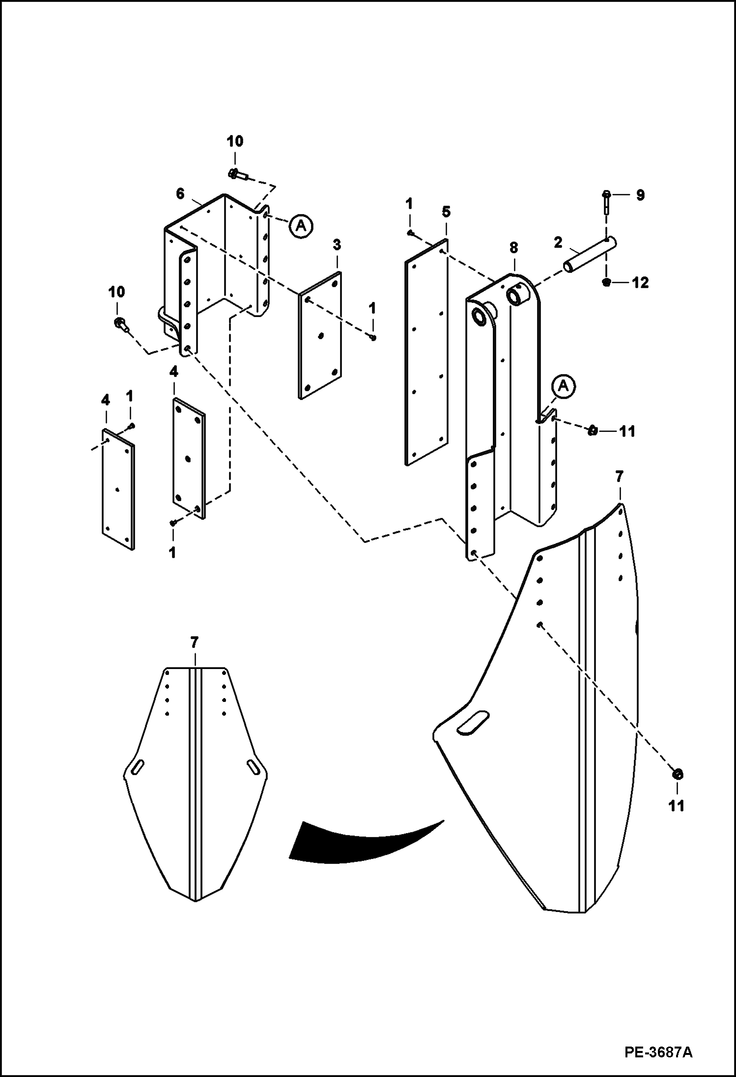 Схема запчастей Bobcat TREE SPADE - TREE SPADE (Blade & Slide Assy) (TS36C A9VJ) (TS36C Conv A9V6) Loader
