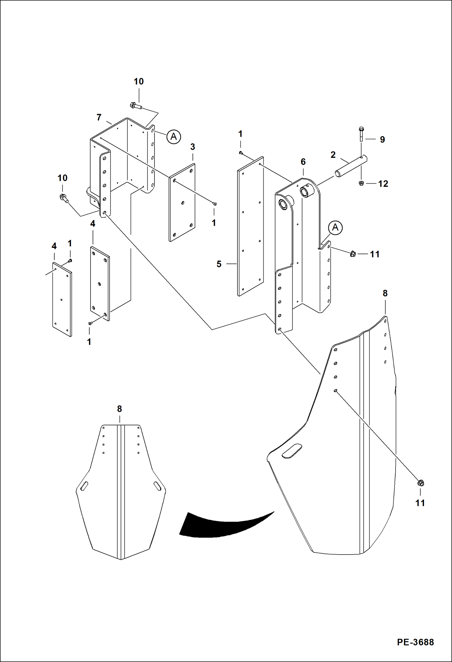 Схема запчастей Bobcat TREE SPADE - TREE SPADE (Blade & Slide Assy) (TS32M A9UH) (TS32M Conv A9TV) (TS32T A9UE) (TS32T Conv A9TS) Loader