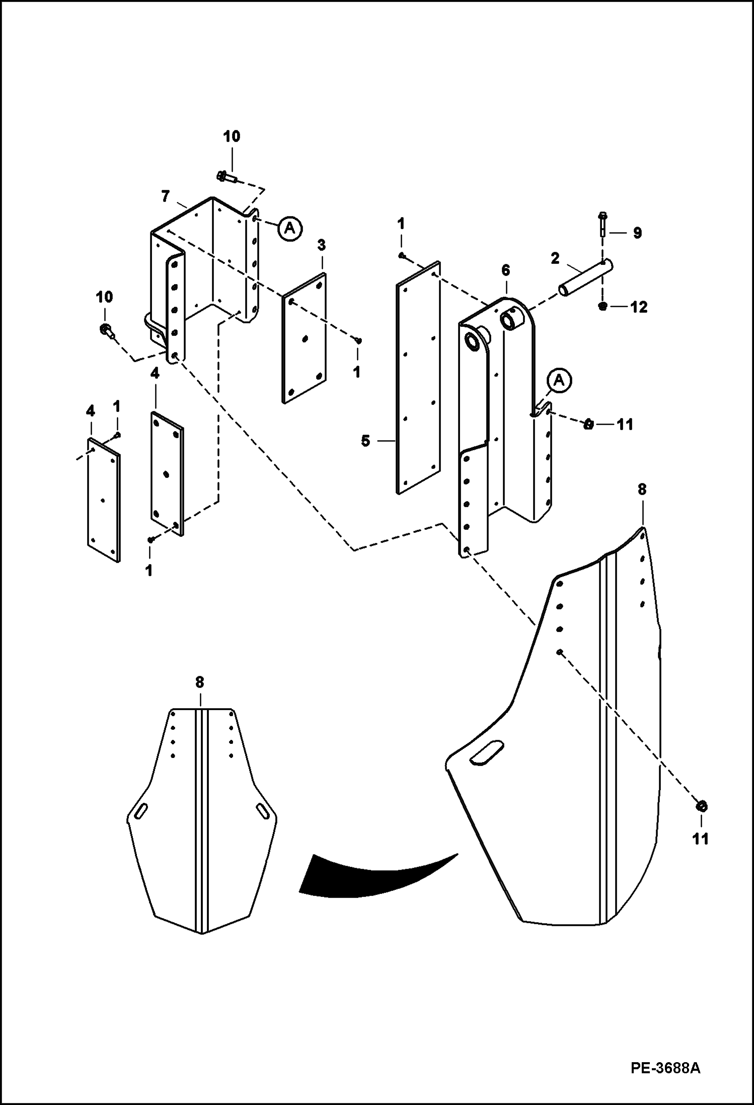 Схема запчастей Bobcat TREE SPADE - TREE SPADE (Blade & Slide Assy) (TS36M A9UP) (TS36M Conv A9TZ) (TS36T A9UL) (TS36T Conv A9SA) Loader